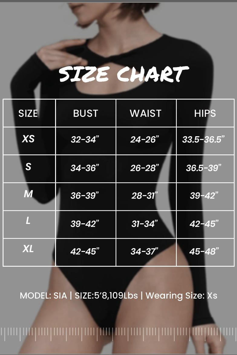 Lezat Bodysuit Whitney Cotton Long Sleeve Cutout Twist Bodysuit - Black