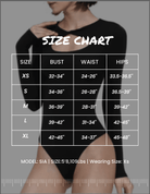 Lezat Bodysuit Whitney Cotton Long Sleeve Cutout Twist Bodysuit - Black