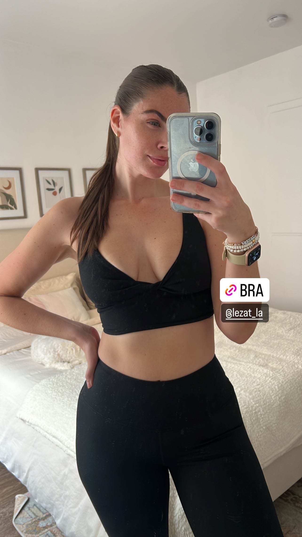 Lezat Bra Ada Organic Cotton Twist Around Sports Bra - Black