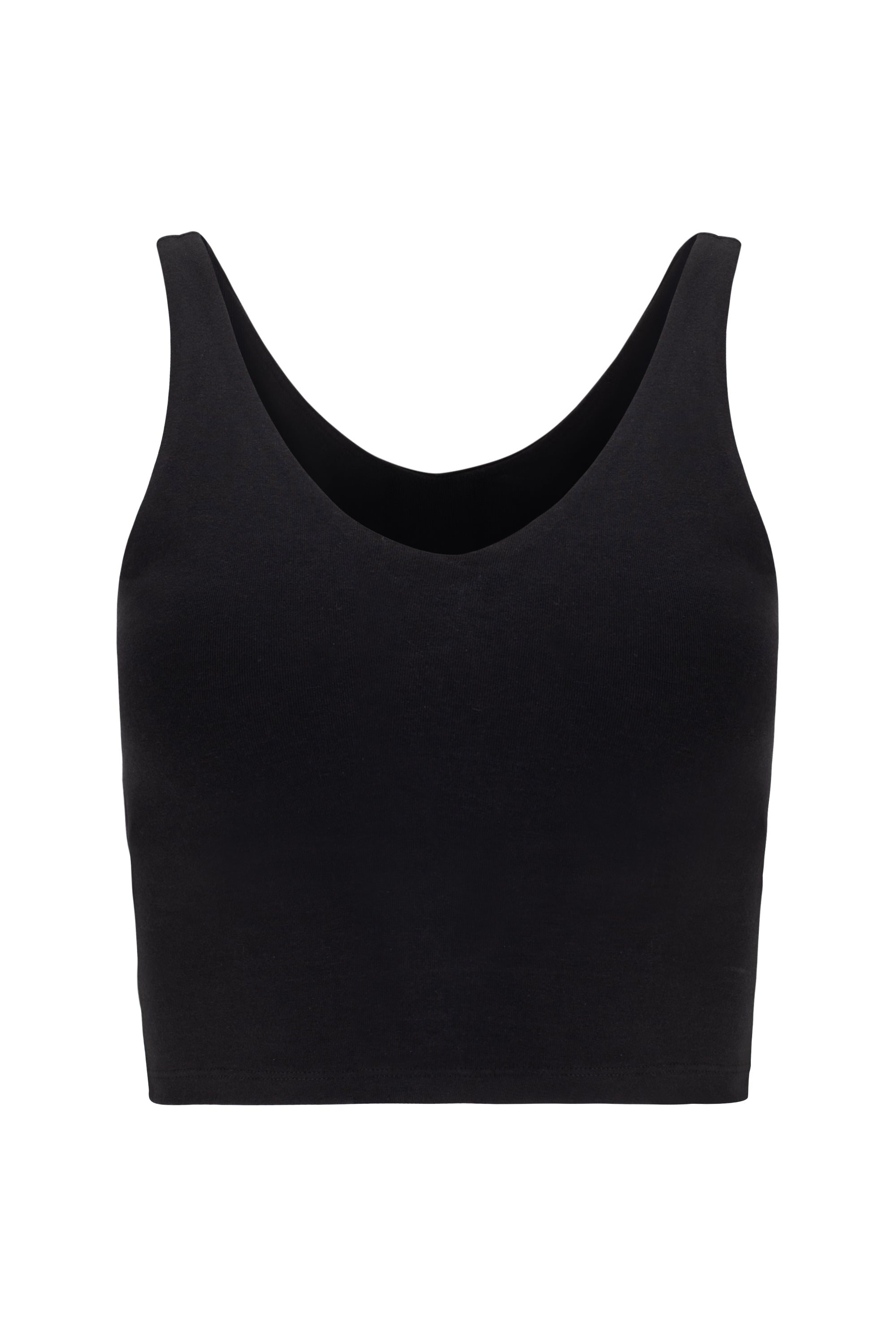 Lezat Bra Black / XS V Neck Organic Cotton Crop Tank