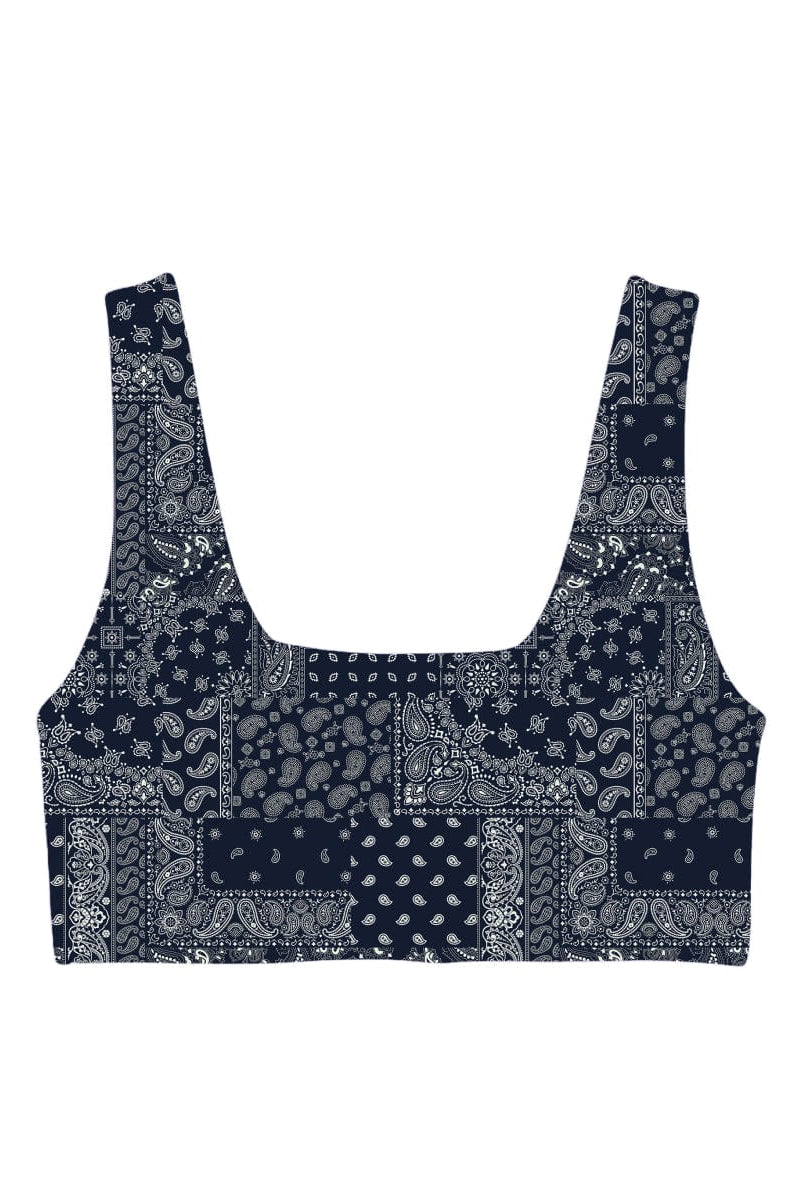 Lezat Bra Blue Paisley / XS Klara Organic Cotton Twist Back Sport Bra