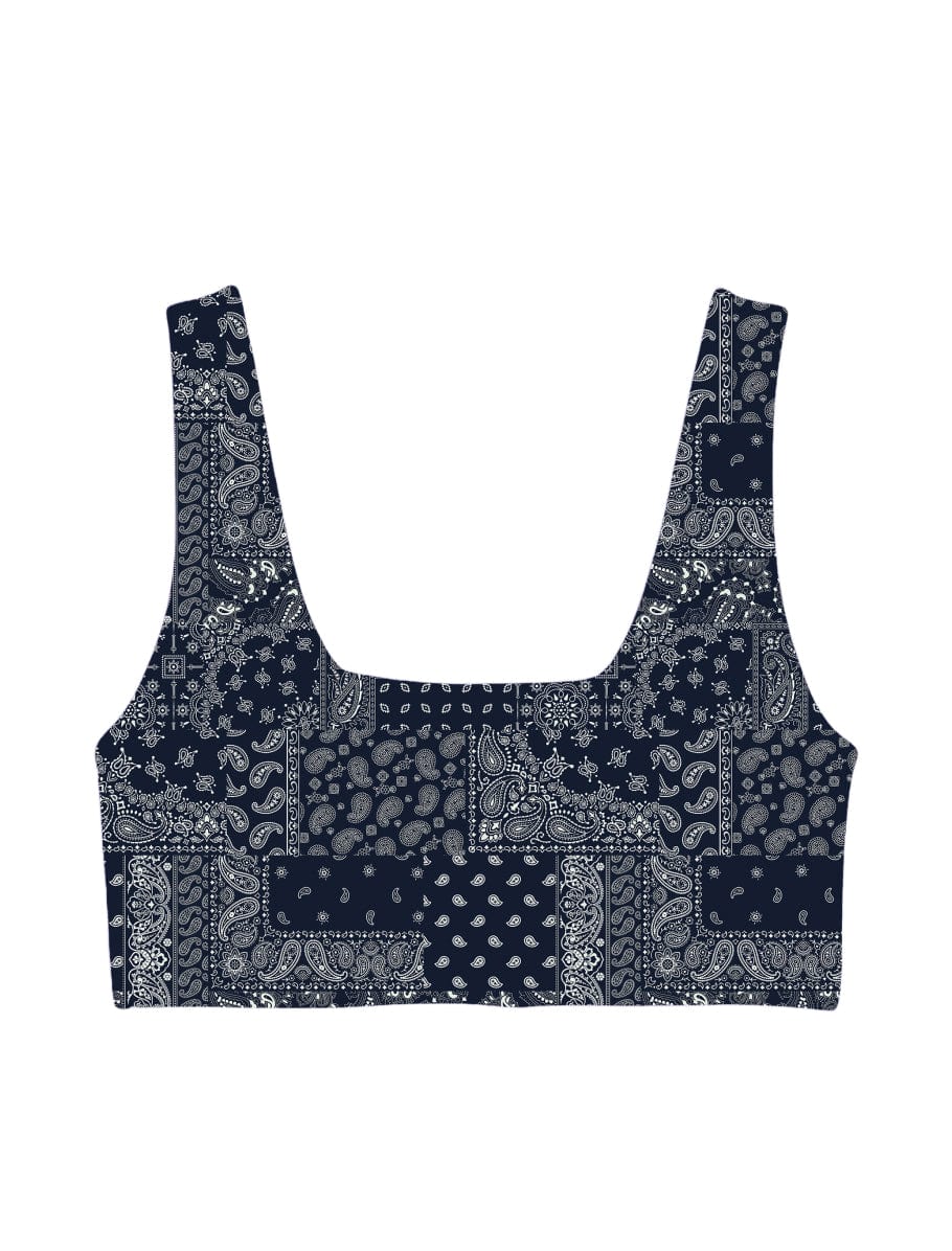 Lezat Bra Blue Paisley / XS Klara Organic Cotton Twist Back Sport Bra