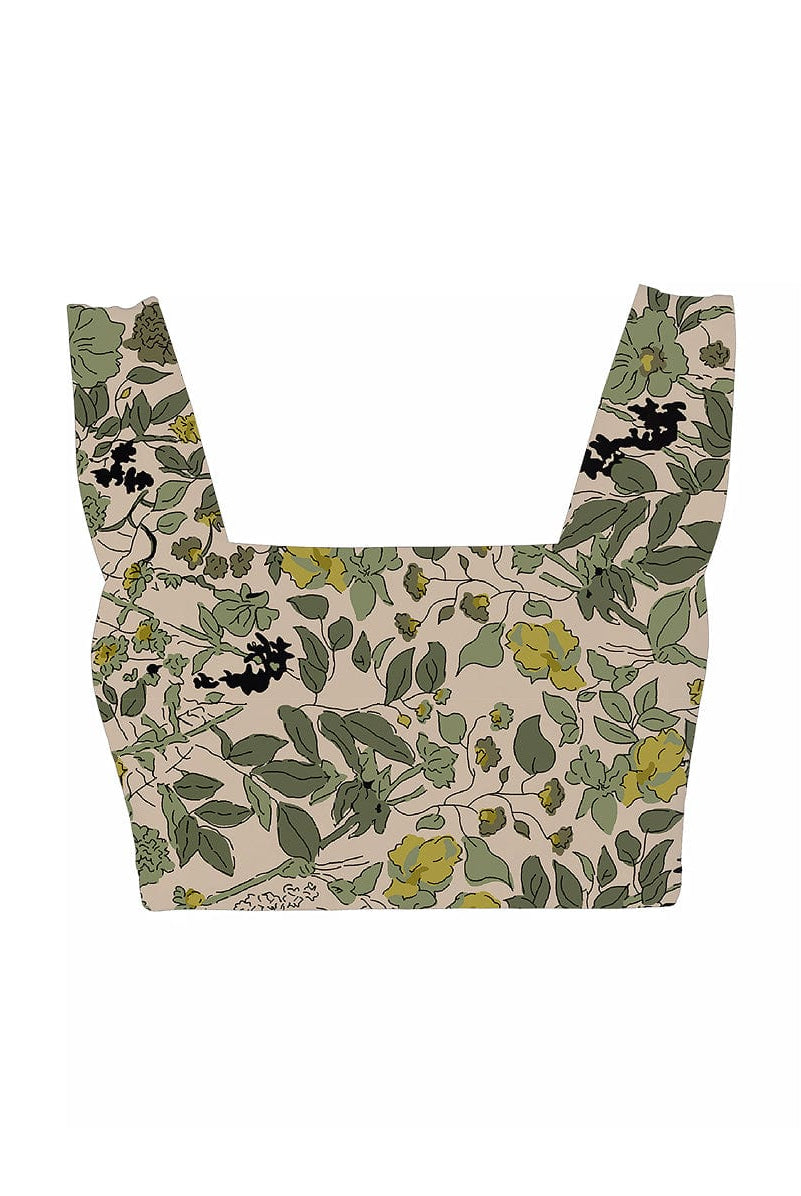 Lezat Bra Botanical / XS Square Neck Organic Cotton Sports Bra