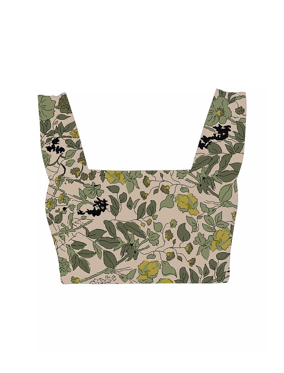 Lezat Bra Botanical / XS Square Neck Organic Cotton Sports Bra