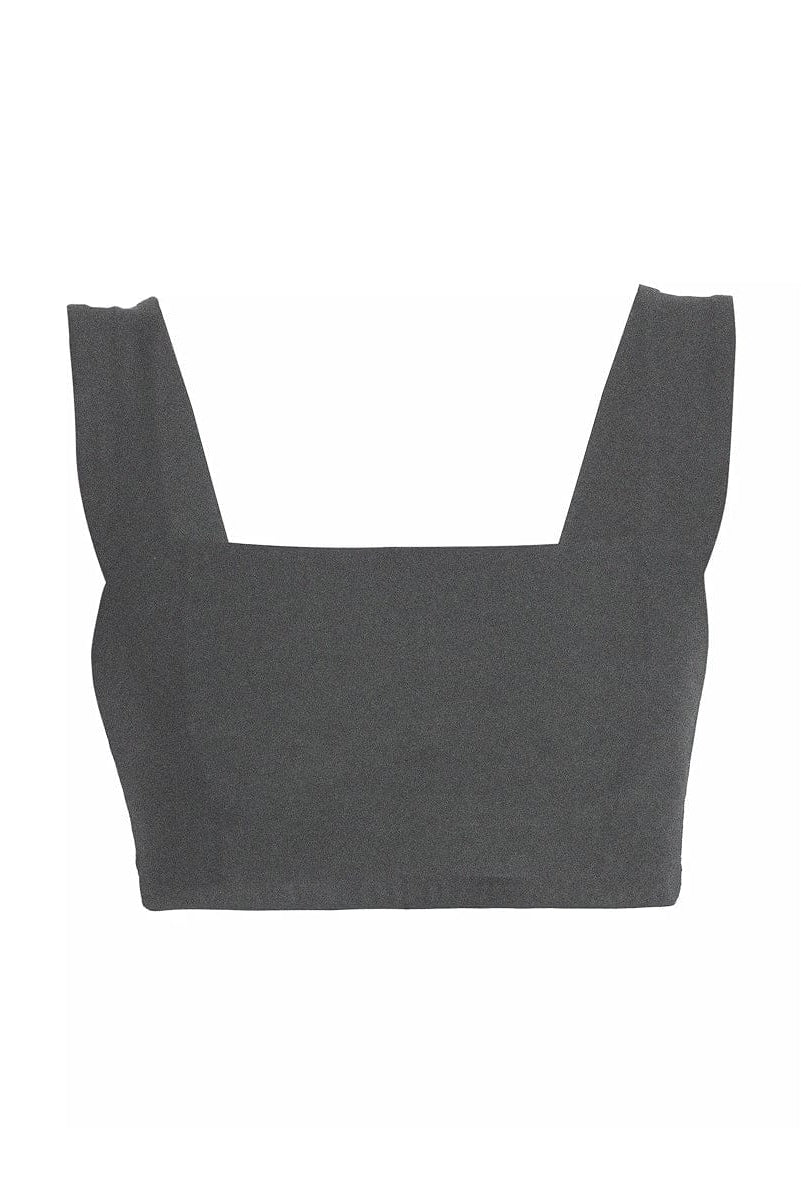 Lezat Bra Dark Heather Gray / XS Square Neck Organic Cotton Sports Bra