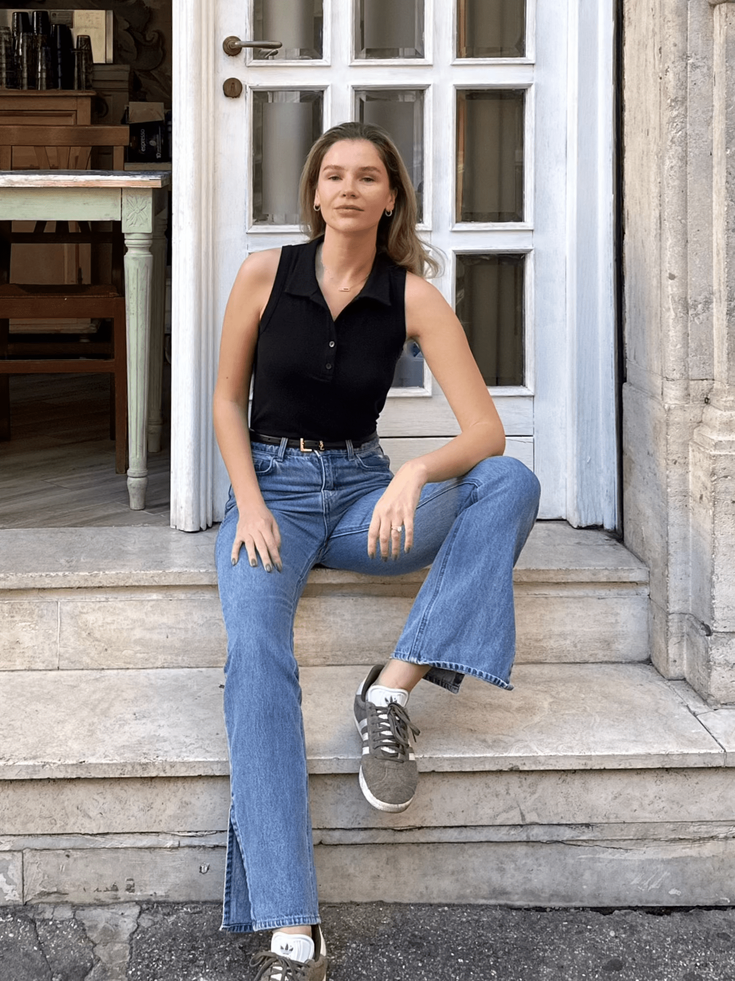 Lezat Bra Lexy Organic Cotton Polo Tank - Black