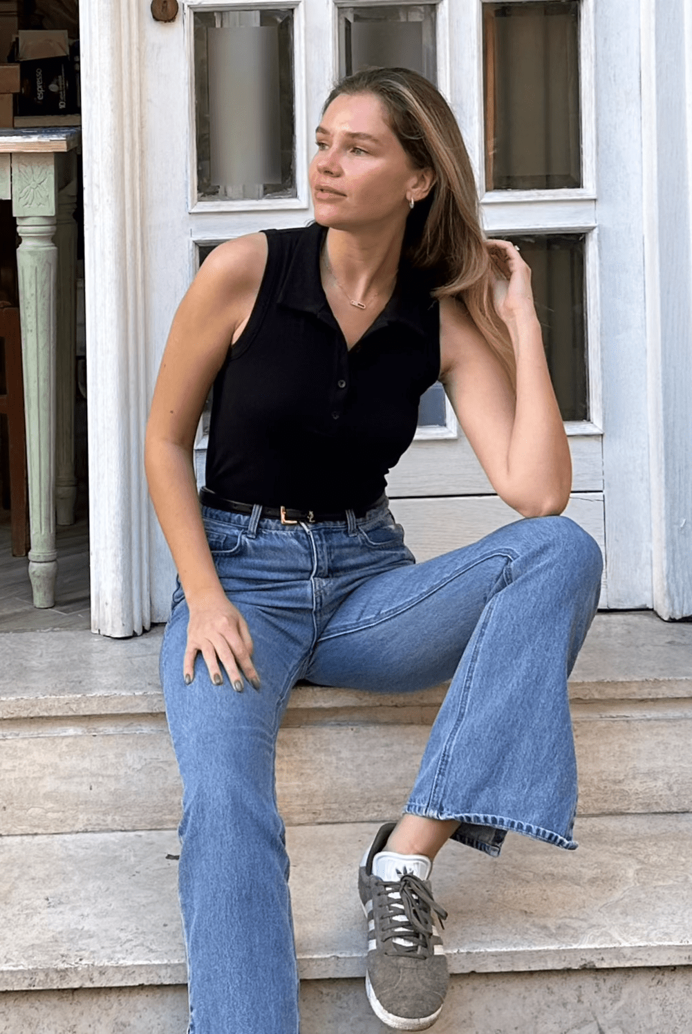 Lezat Bra Lexy Organic Cotton Polo Tank - Black