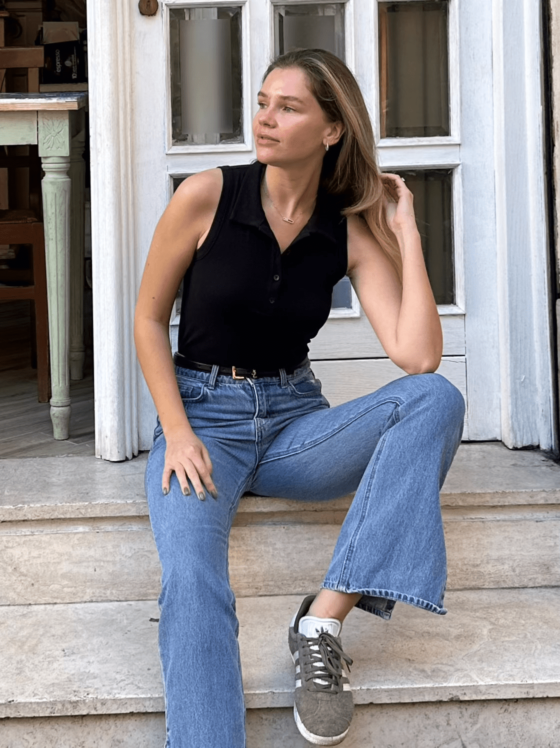 Lezat Bra Lexy Organic Cotton Polo Tank - Black