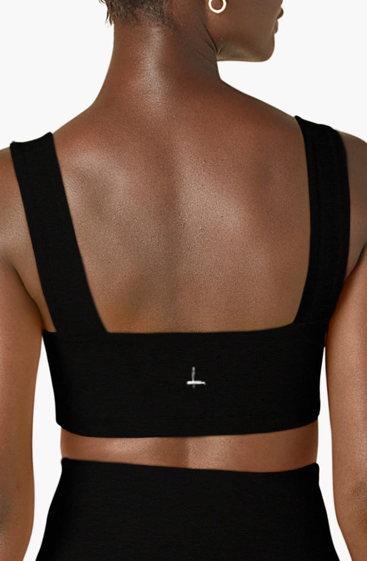 Lezat Bra Square Neck Organic Cotton Sports Bra - Black