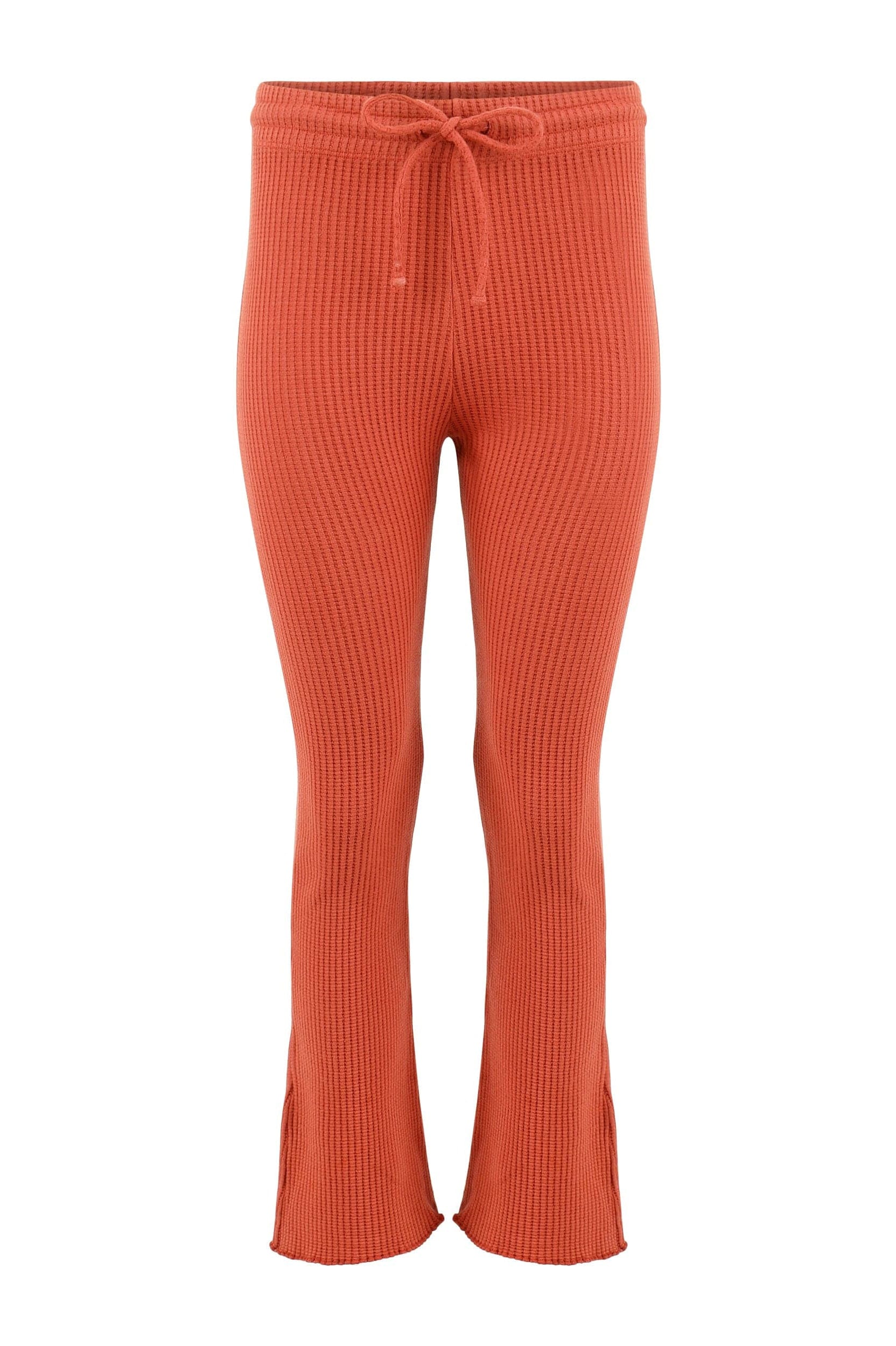 Lezat Drawstring Pant Fiona Organic Cotton Waffle Thermal Pant - Brick