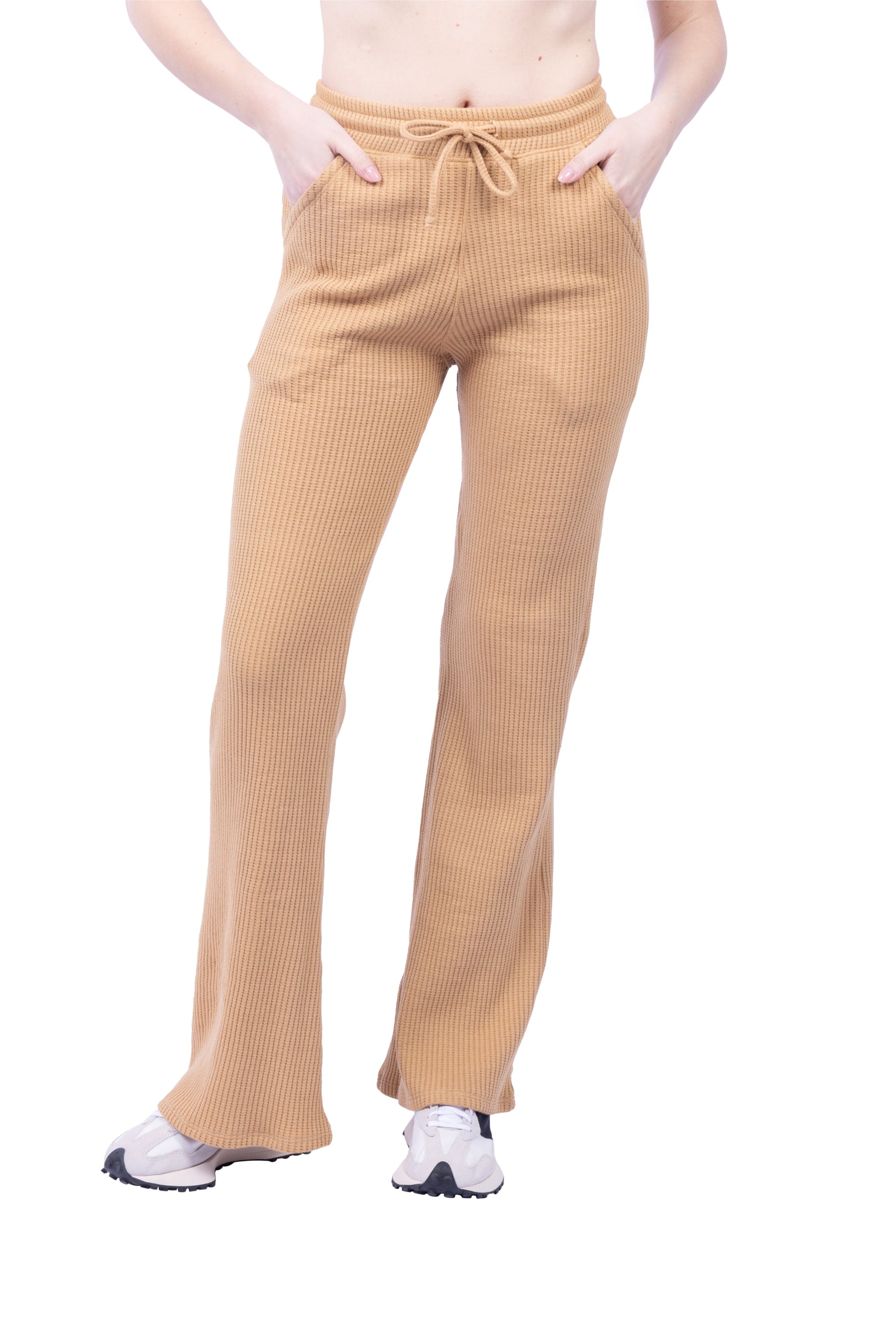 Lezat Drawstring Pant Jules Waffle Knit Organic Cotton Drawstring Pant - Iced Coffee