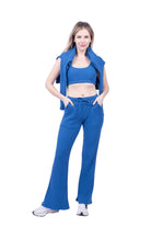 Lezat Drawstring Pant Jules Waffle Knit Organic Cotton Drawstring Pant - Marine