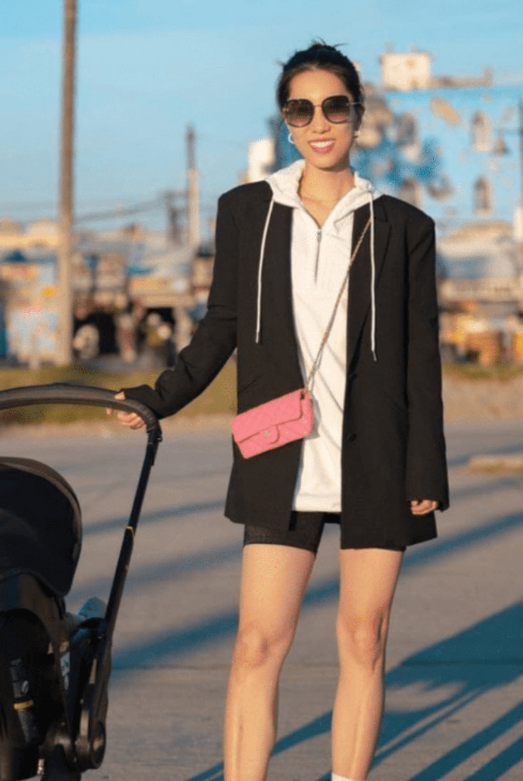 Lezat Dress Abby Windbreaker Hoodie Dress - White