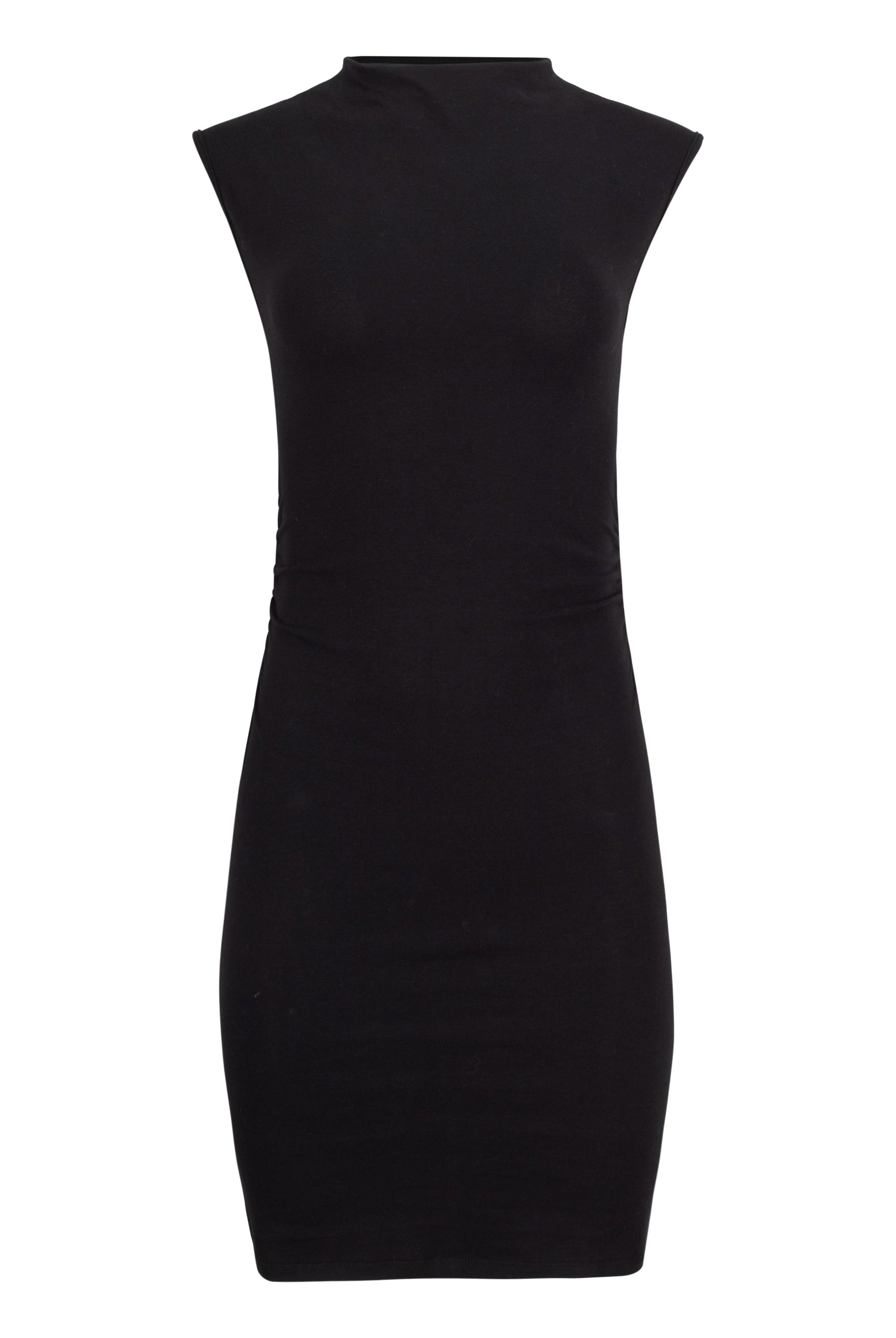 Lezat Dress Kara Cotton Mock Neck Ruched Mini Dress