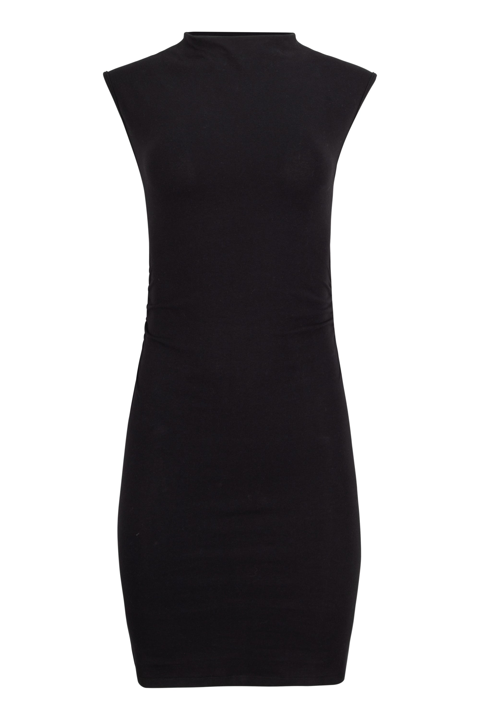 Lezat Dress Kara Cotton Mock Neck Ruched Mini Dress