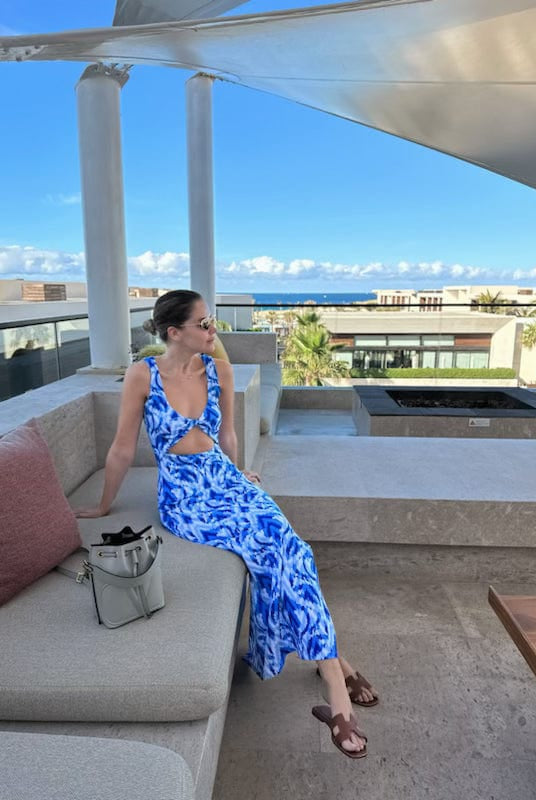 Lezat Dress Krista Twist Dress - Blue Ikat