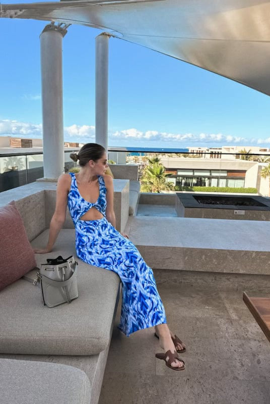 Lezat Dress Krista Twist Dress - Blue Ikat