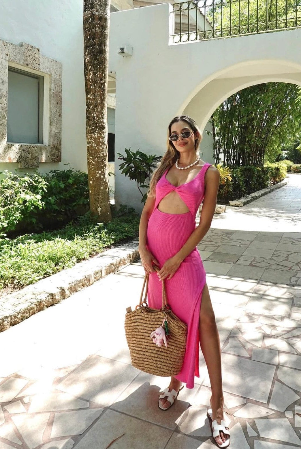 Lezat Dress Krista Twist Dress - Pink Aster