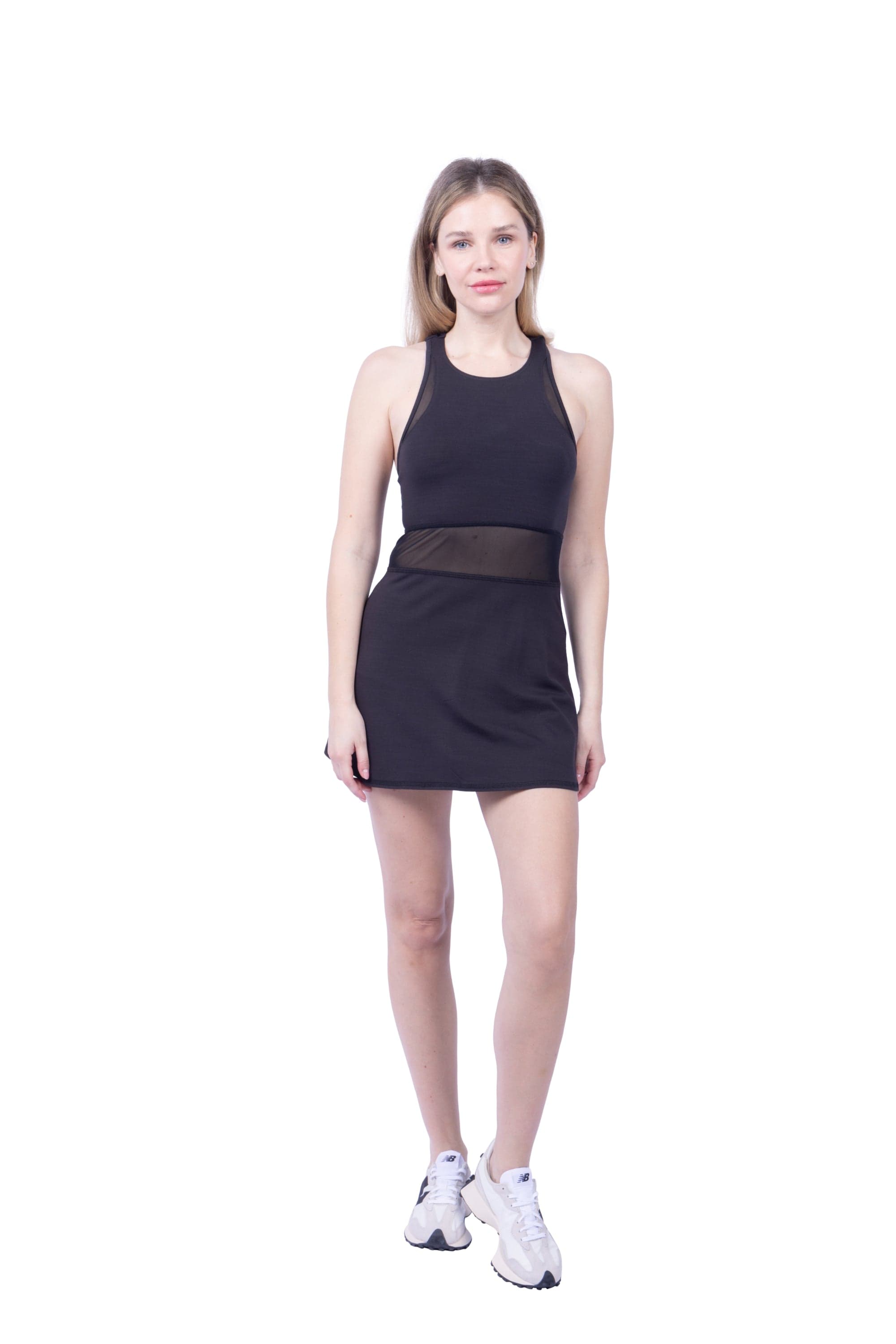 Lezat Dress Leena Organic Cotton & Mesh Sport Dress - Black