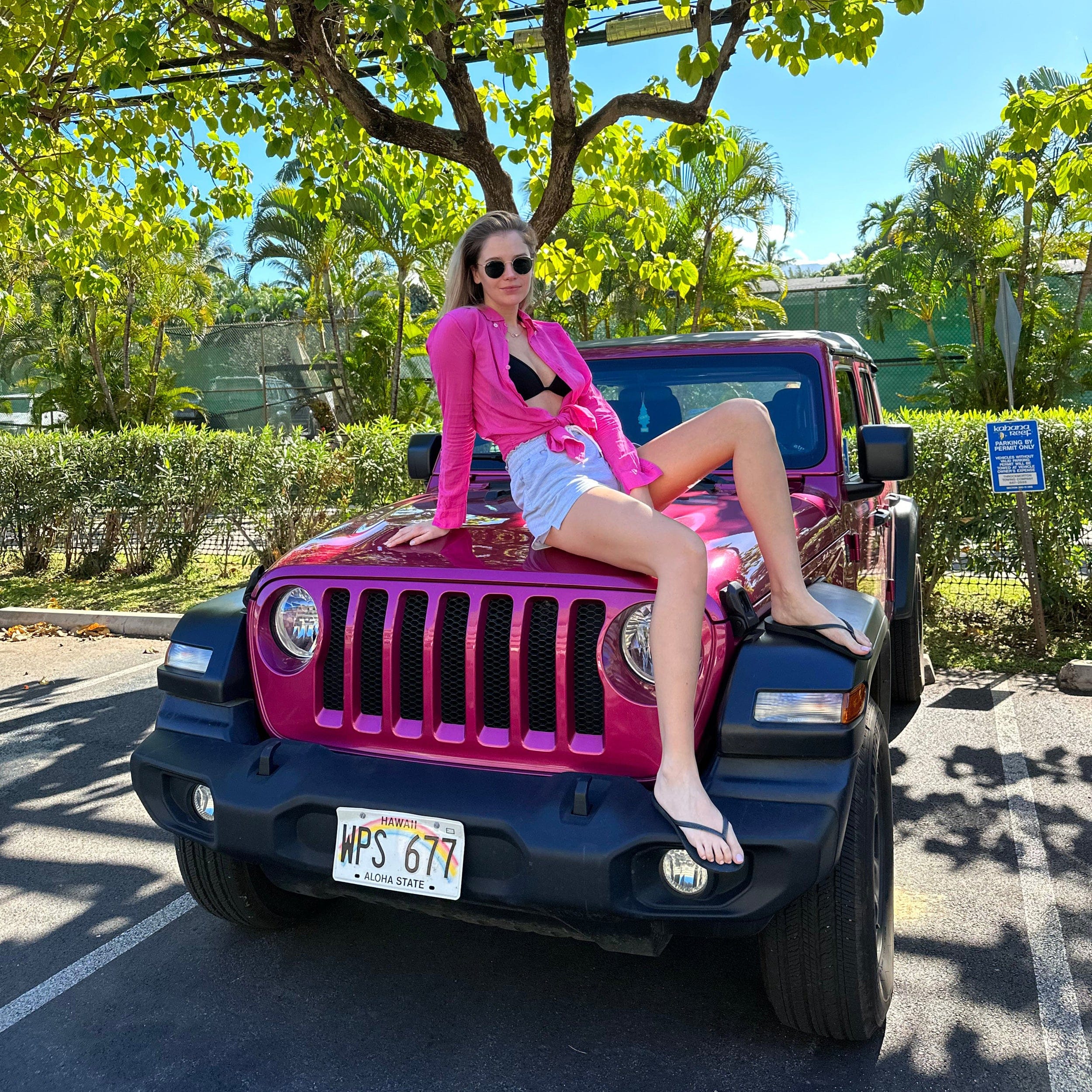 Lezat Dress Naomi Floral Linen Tunic Blouse - Pink Aster