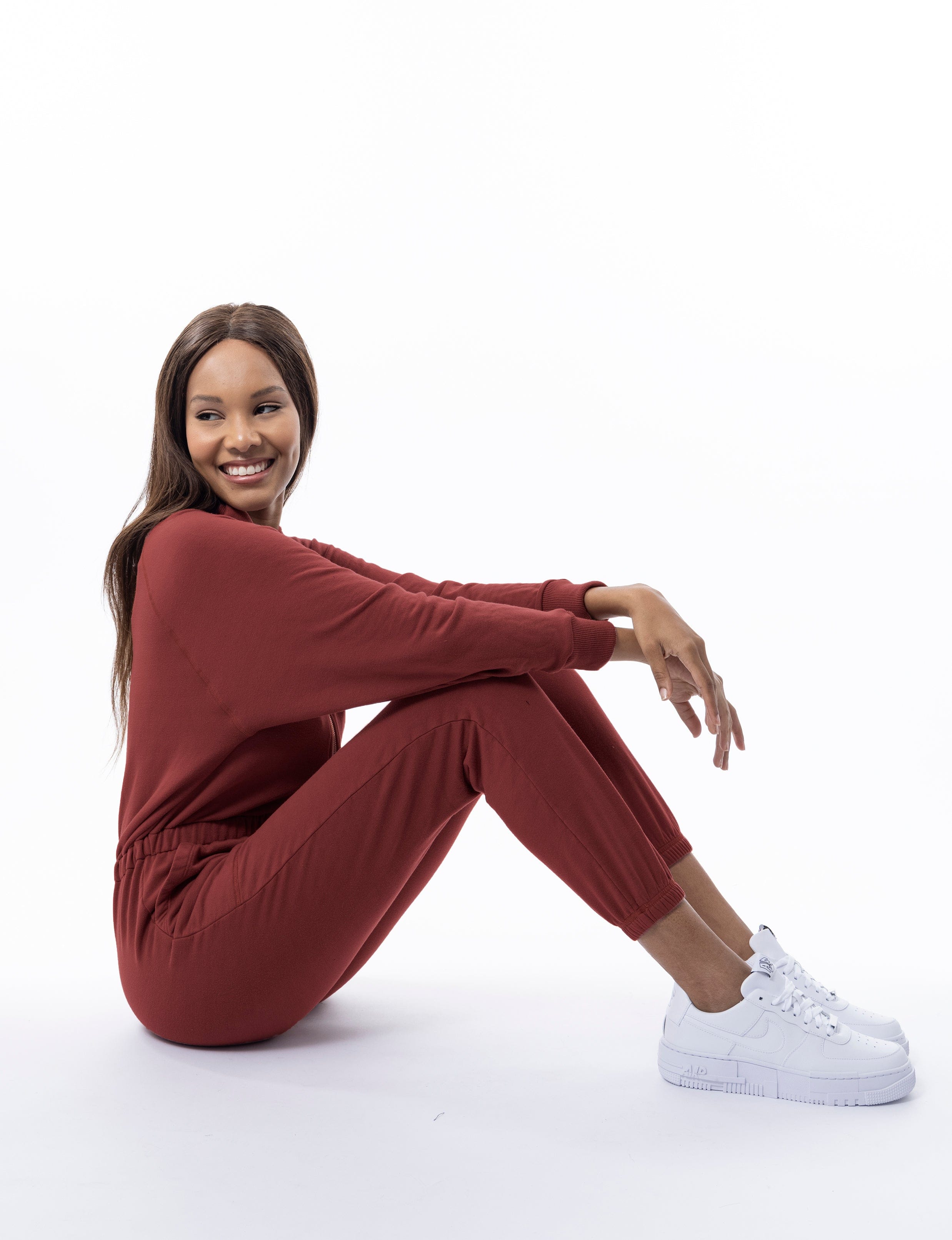 Lezat Jumpsuit Restore Soft Terry Jumpsuit - Marsala