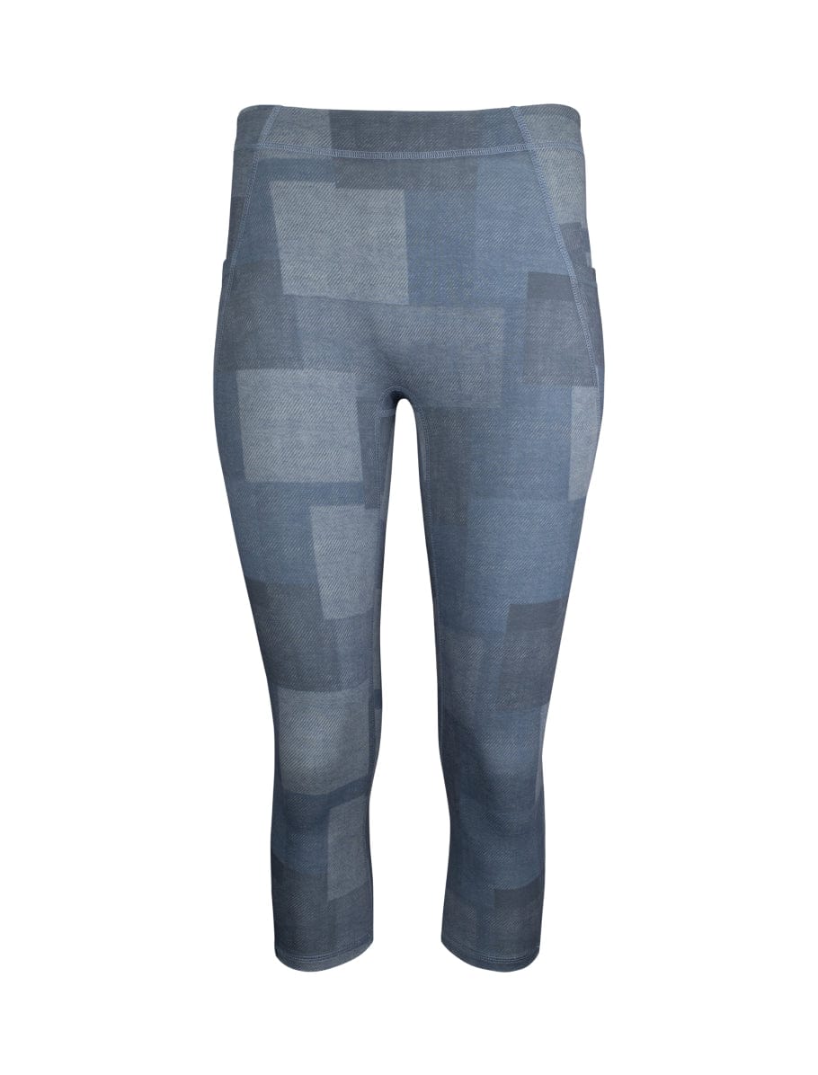 Lezat Legging Denim Patchwork / XS Mae Organic Cotton High Waisted Capri Legging