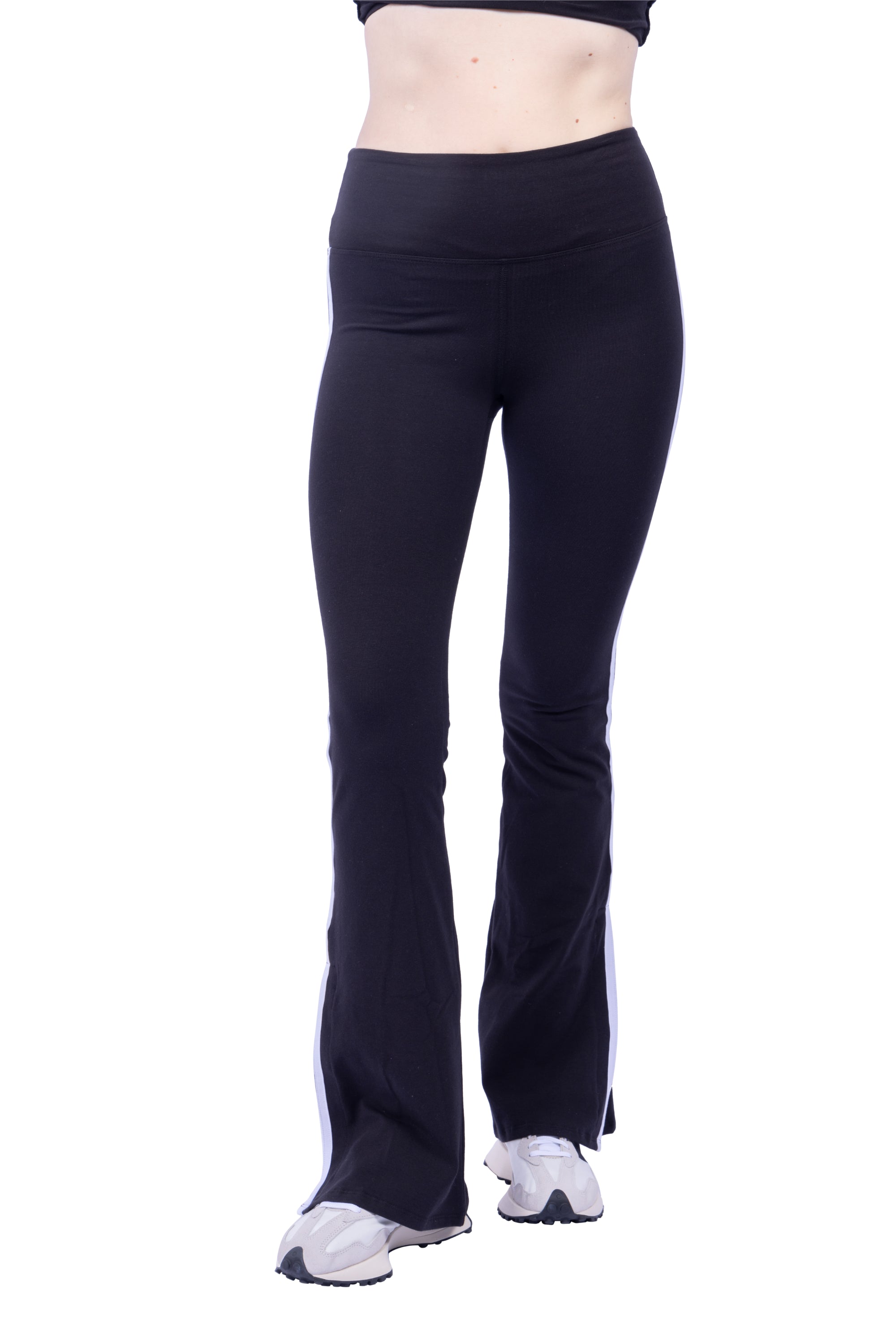 Lezat Legging Ella Organic Cotton High-Rise Flare Stripe Leggings