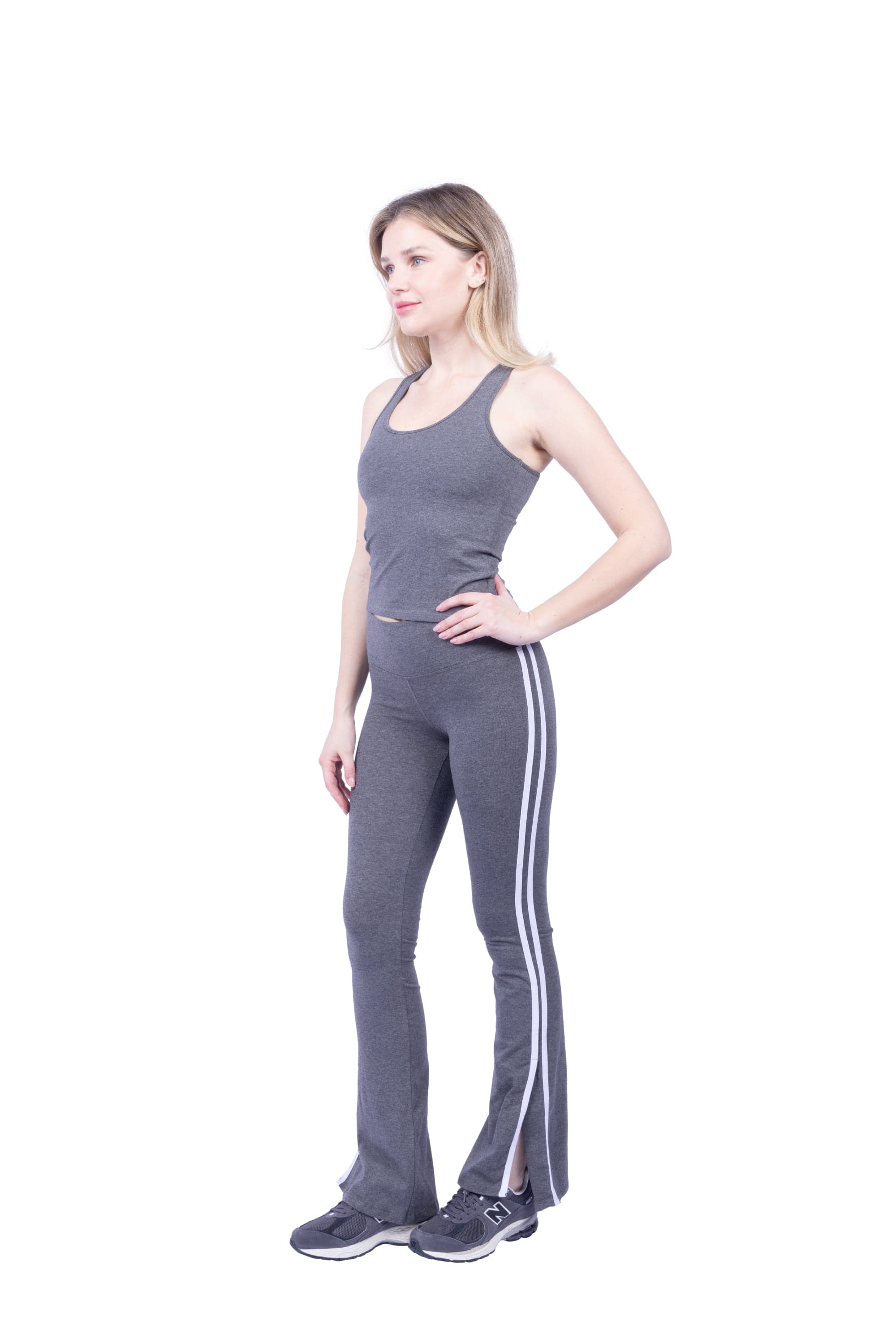 Lezat Legging Ella Organic Cotton High-Rise Flare Stripe Leggings