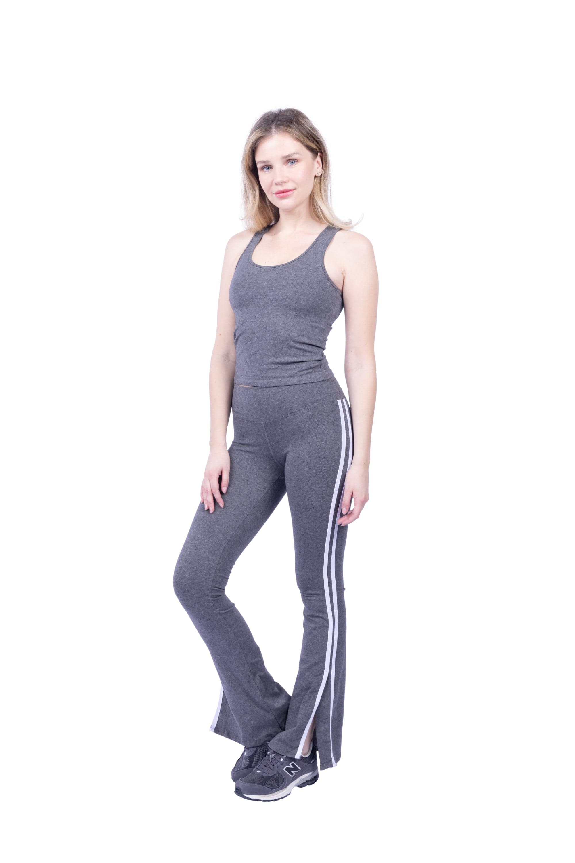 Lezat Legging Ella Organic Cotton High-Rise Flare Stripe Leggings