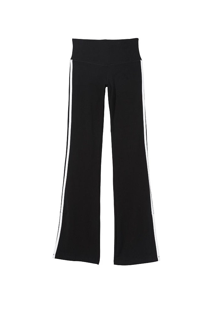 Lezat Legging Ella Organic Cotton High-Rise Flare Stripe Leggings - Black