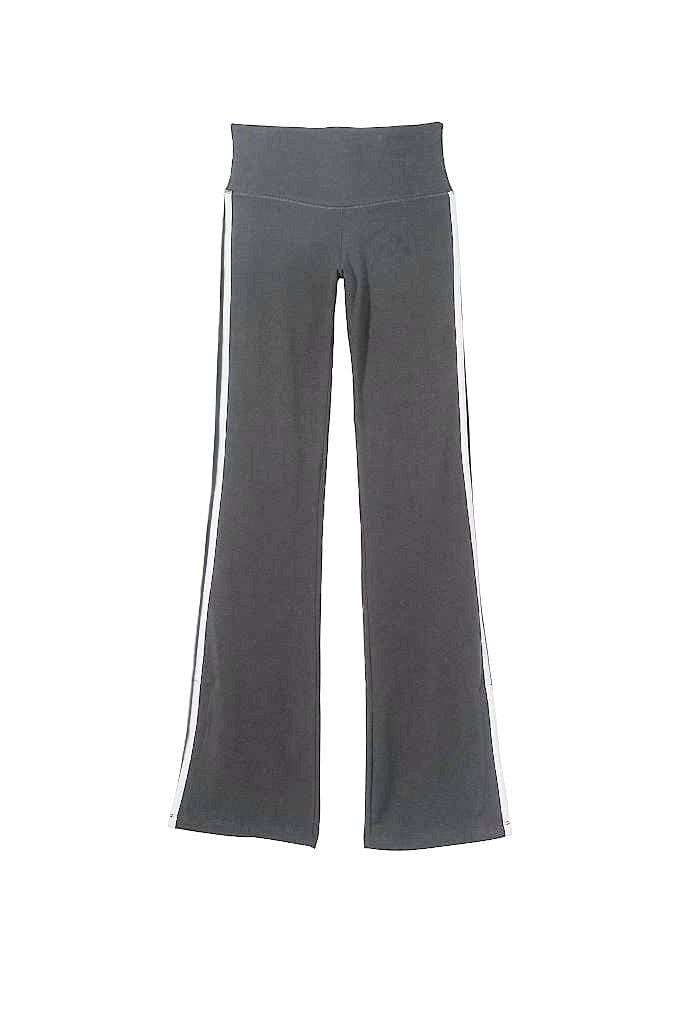 Lezat Legging Ella Organic Cotton High-Rise Flare Stripe Leggings - Dark Heather Grey