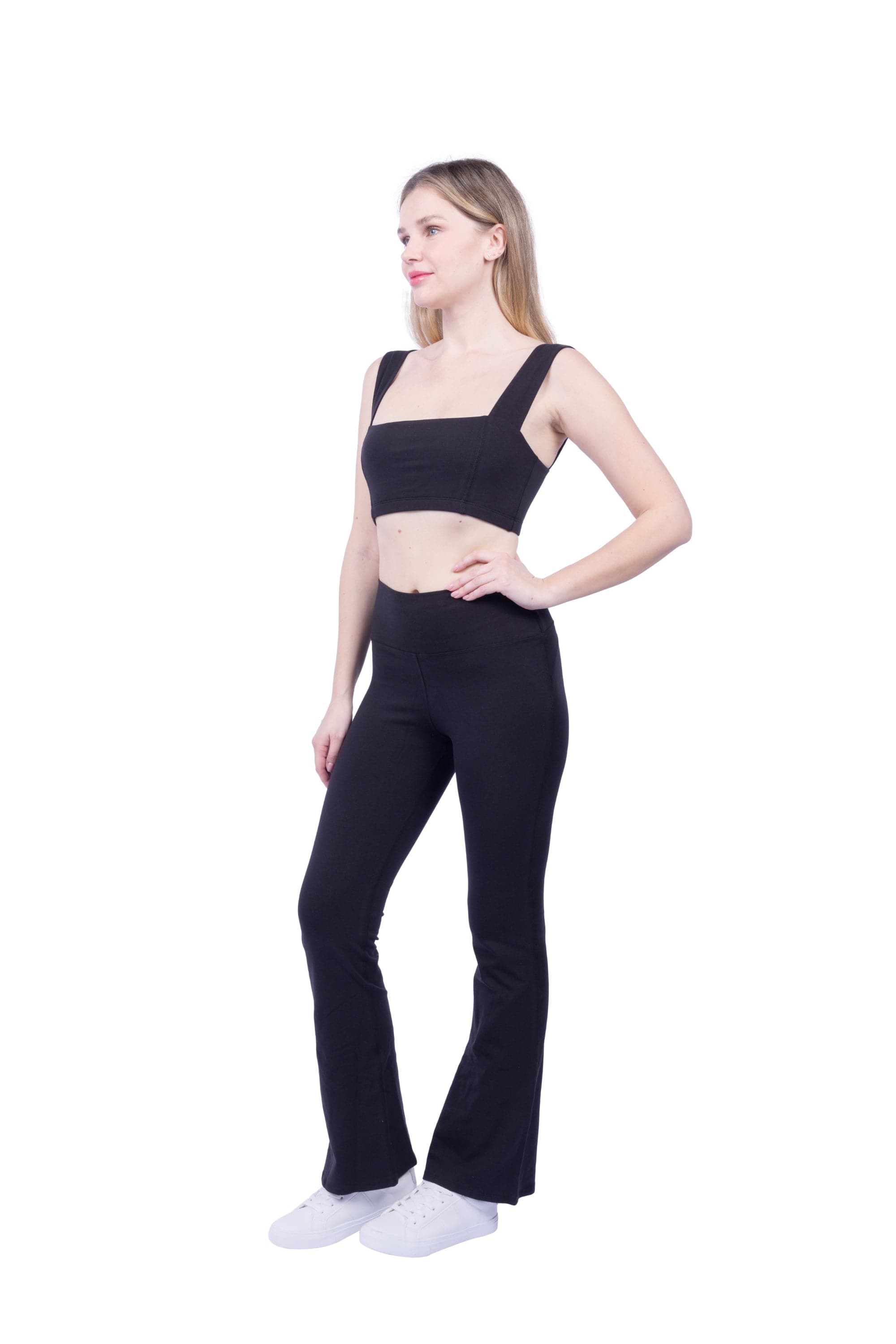 Lezat Legging Vanna Organic Cotton Bootleg Flare Pant - Black