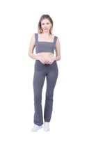 Lezat Legging Vanna Organic Cotton Bootleg Flare Pant - Dark Heather Gray