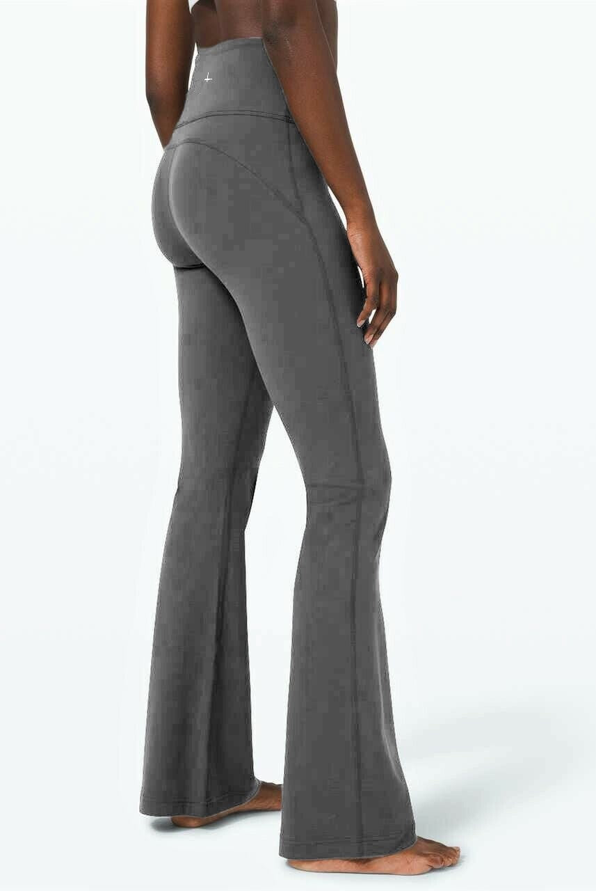 Lezat Legging Vanna Organic Cotton Bootleg Flare Pant - Dark Heather Grey