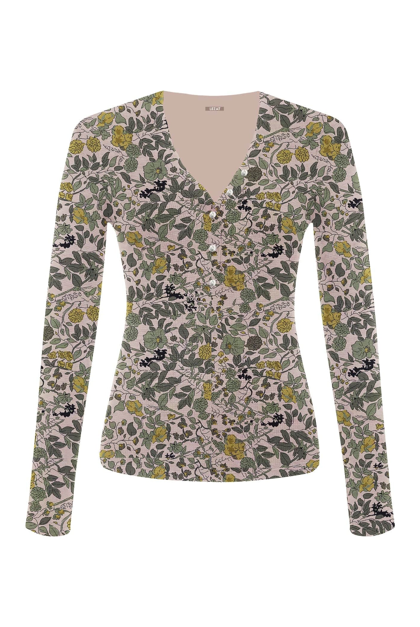 Lezat Long Sleeve Botanical / XS Monroe Organic Cotton Henley Long Sleeve