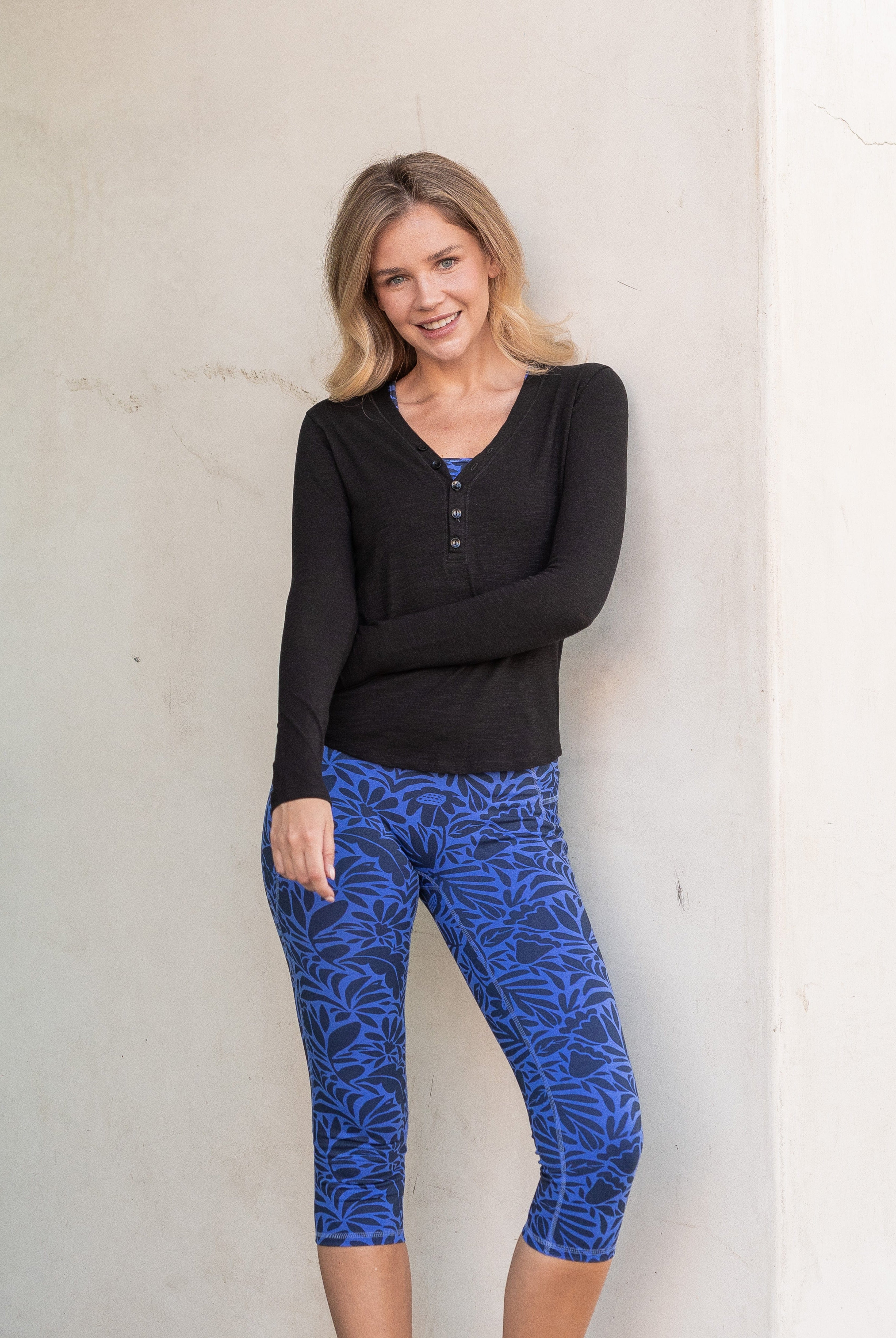 Lezat Long Sleeve Monroe Organic Cotton Henley Long Sleeve