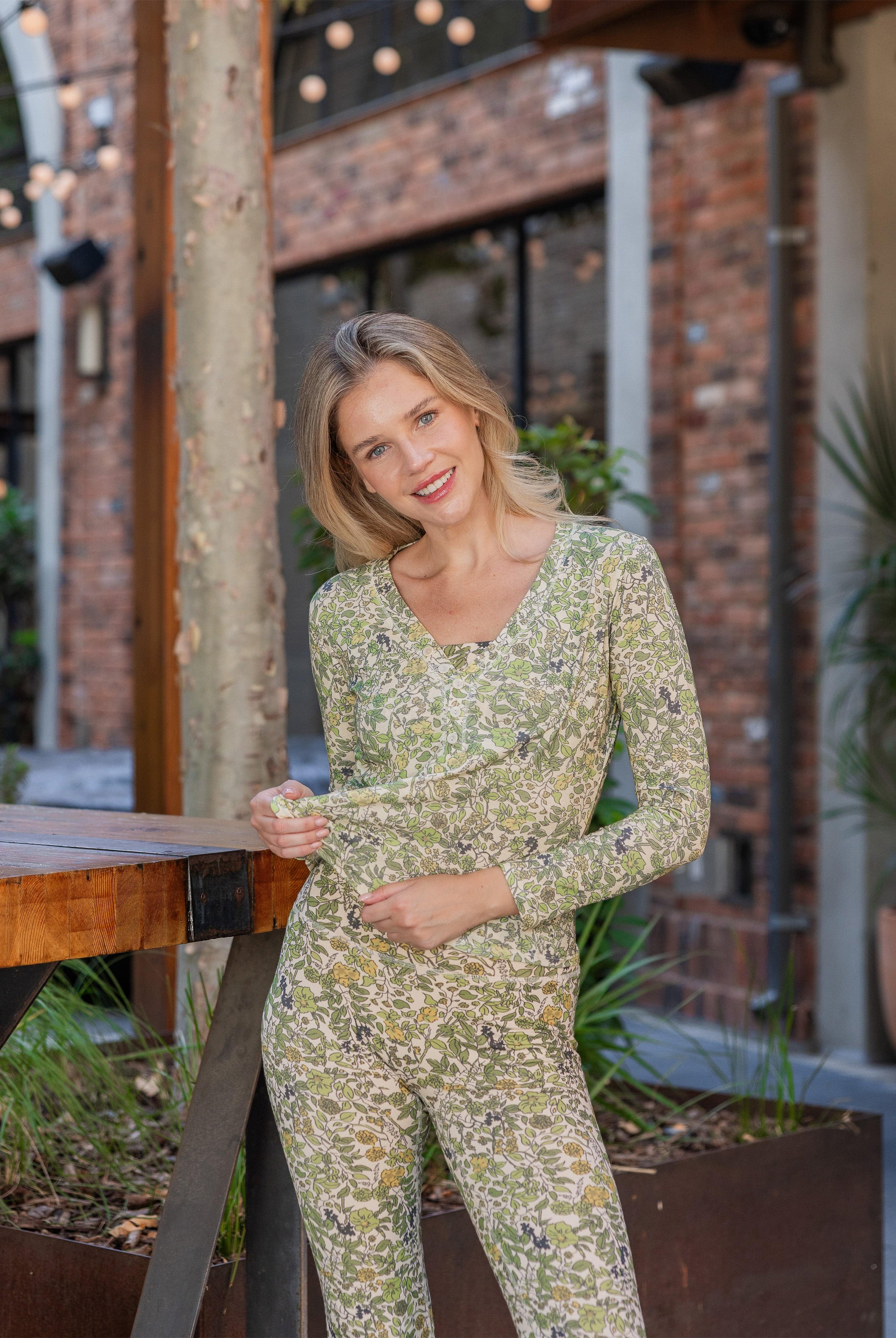 Lezat Long Sleeve Monroe Organic Cotton Henley Long Sleeve
