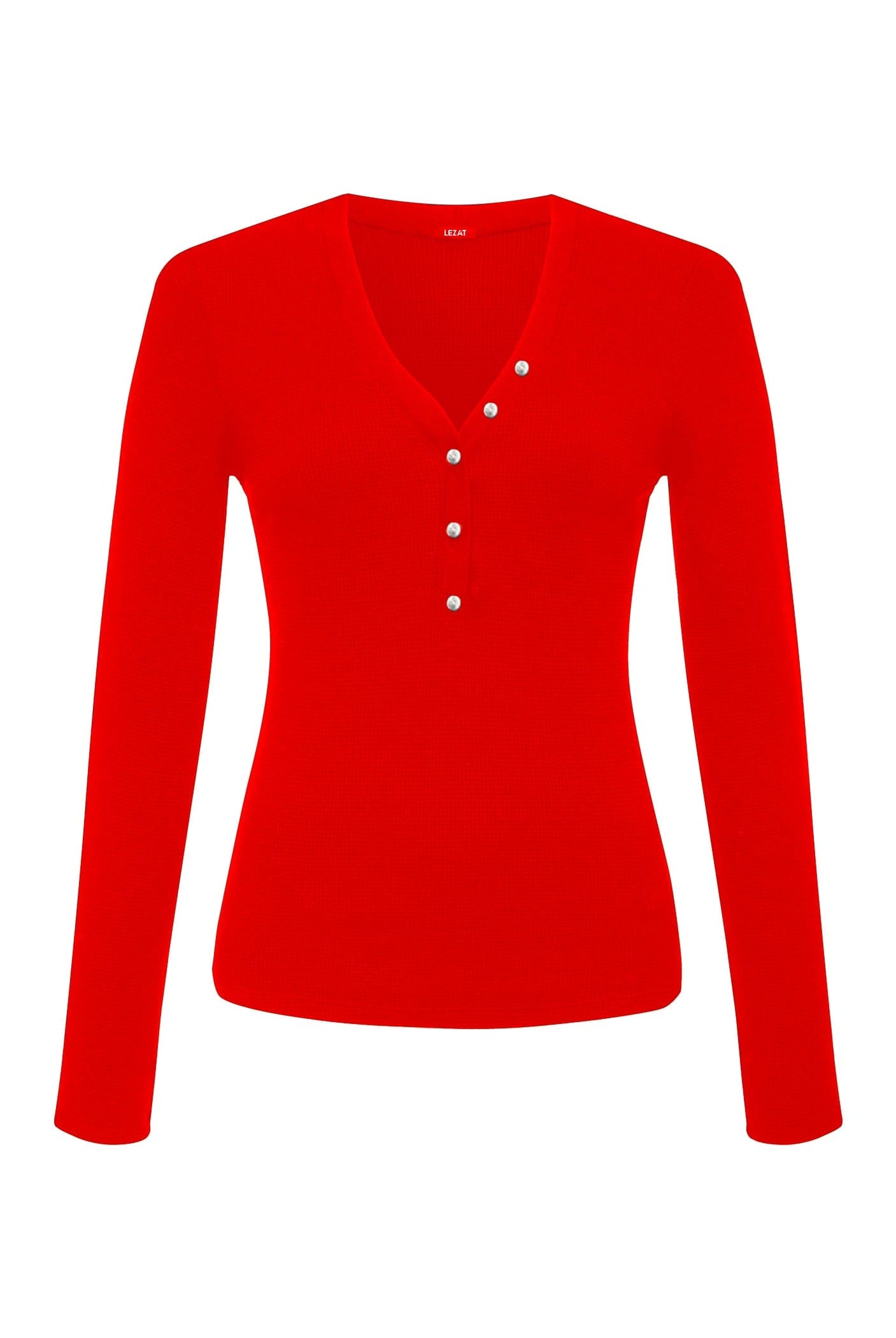 Lezat Long Sleeve Tomato / XS Monroe Organic Cotton Henley Long Sleeve