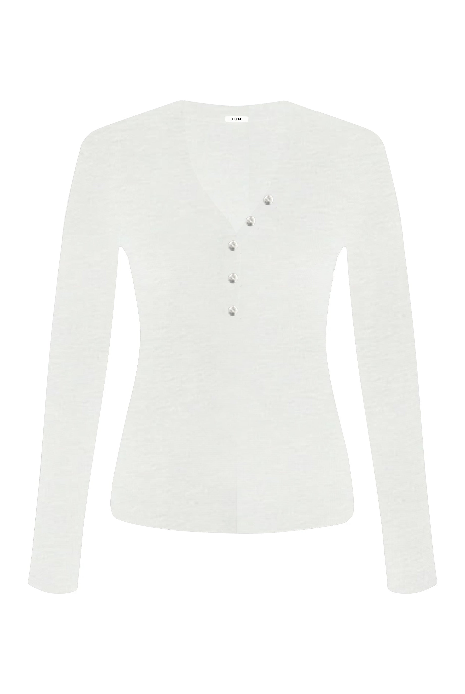 Lezat Long Sleeve White / XS Monroe Organic Cotton Henley Long Sleeve