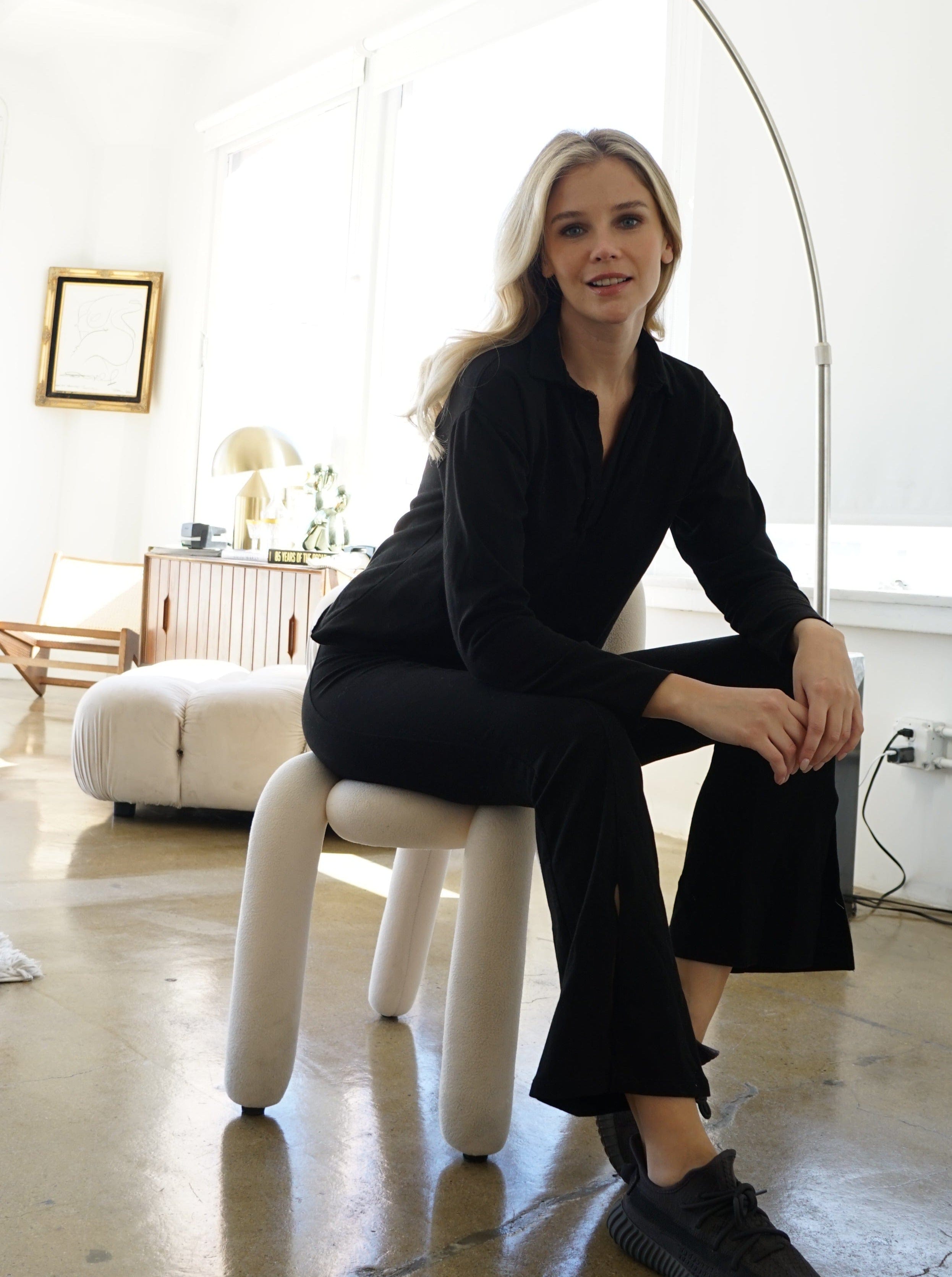 Lezat Pant Dana Cotton Split Front Hem Pant - Black