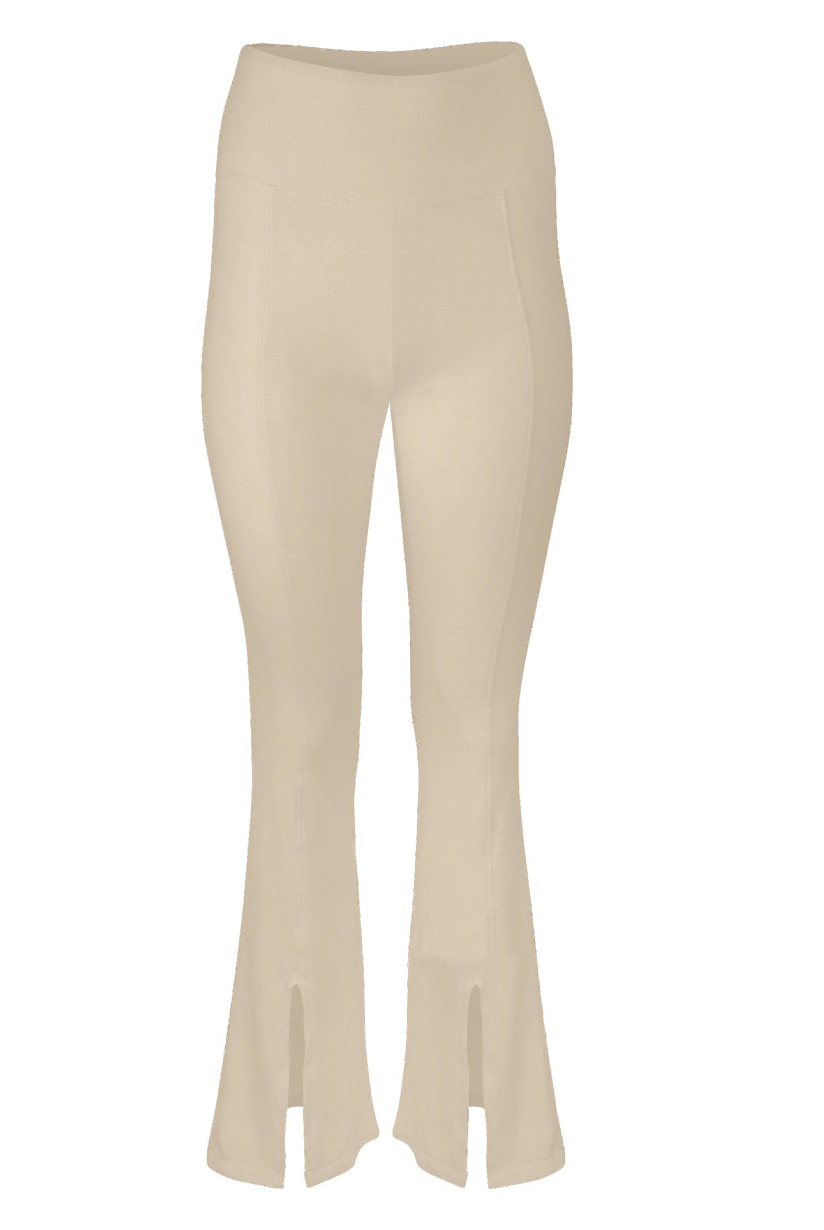 Lezat Pant Dana Cotton Split Front Hem Pant - Latte