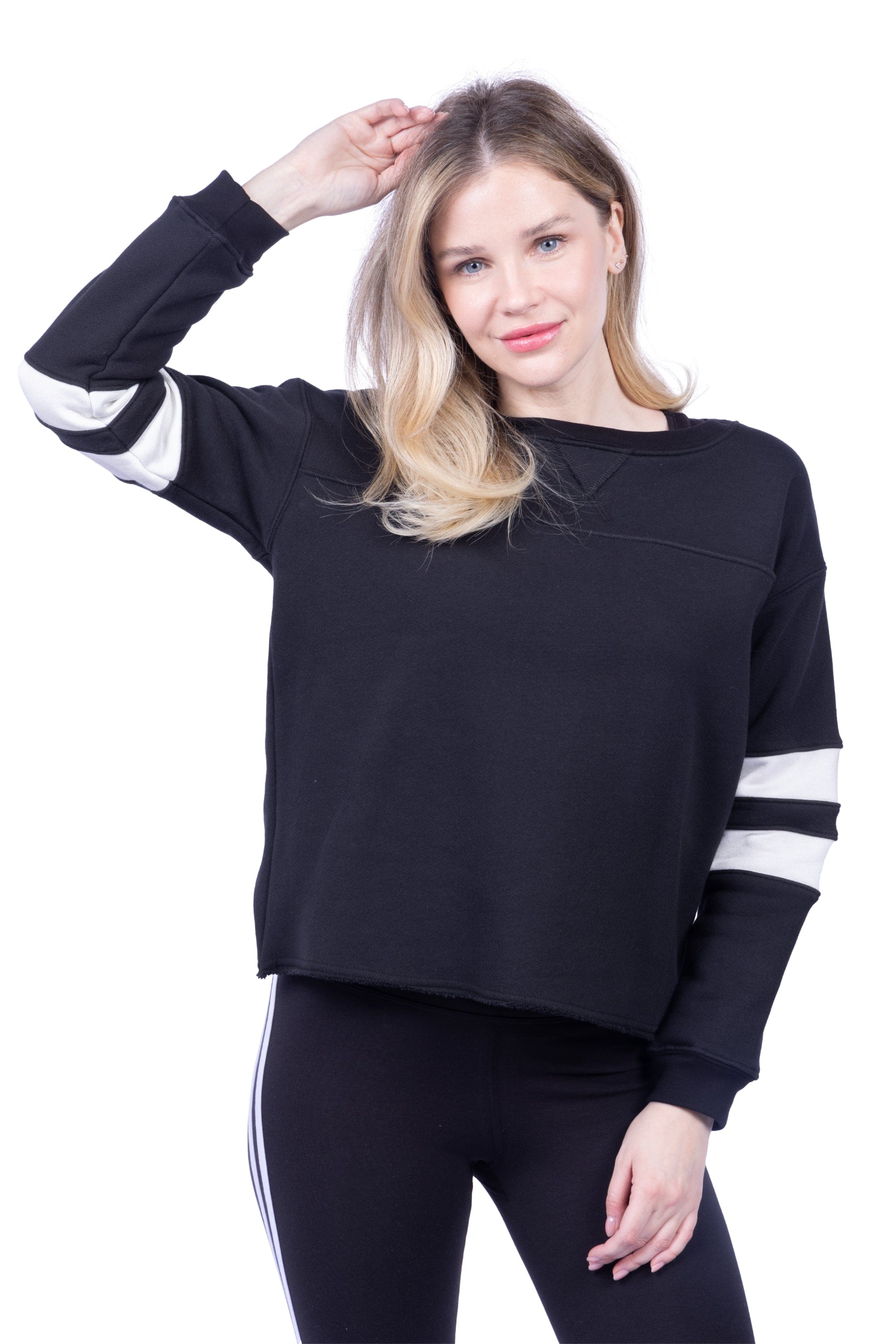 Lezat Pullover Gilda Organic Cotton Varsity Sweatshirt - Black