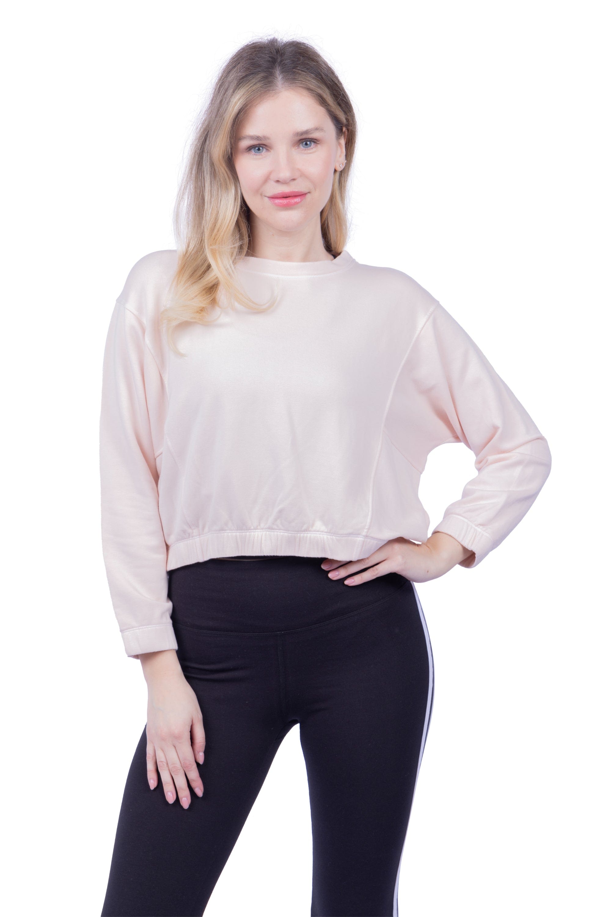 Lezat Pullover Ivy Boxy Cropped Modal Pullover - Rose Quartz
