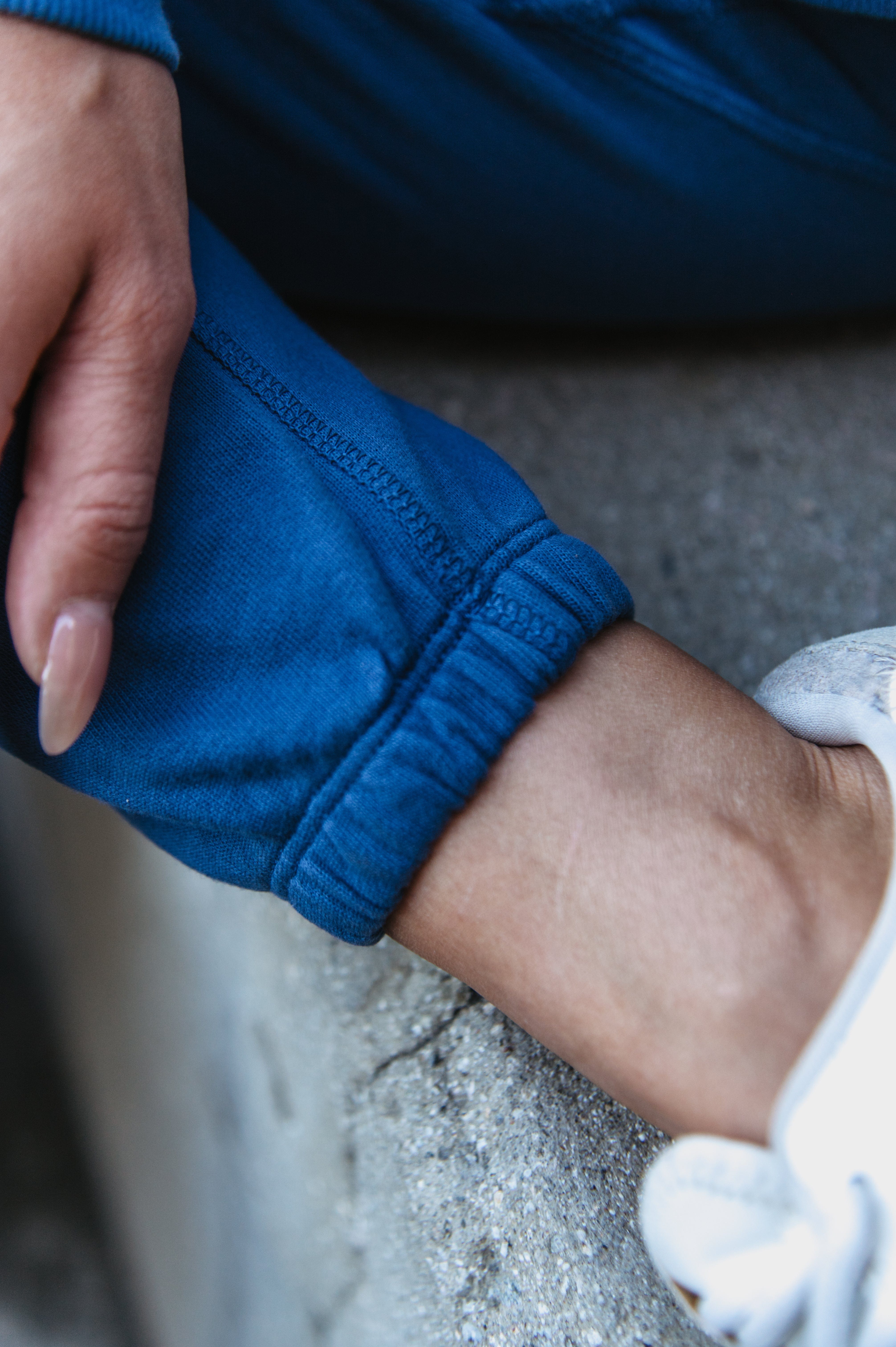 Lezat Sweatpants Heart-to-Heart Cotton Drawstring Sweatpant - Acid Denim