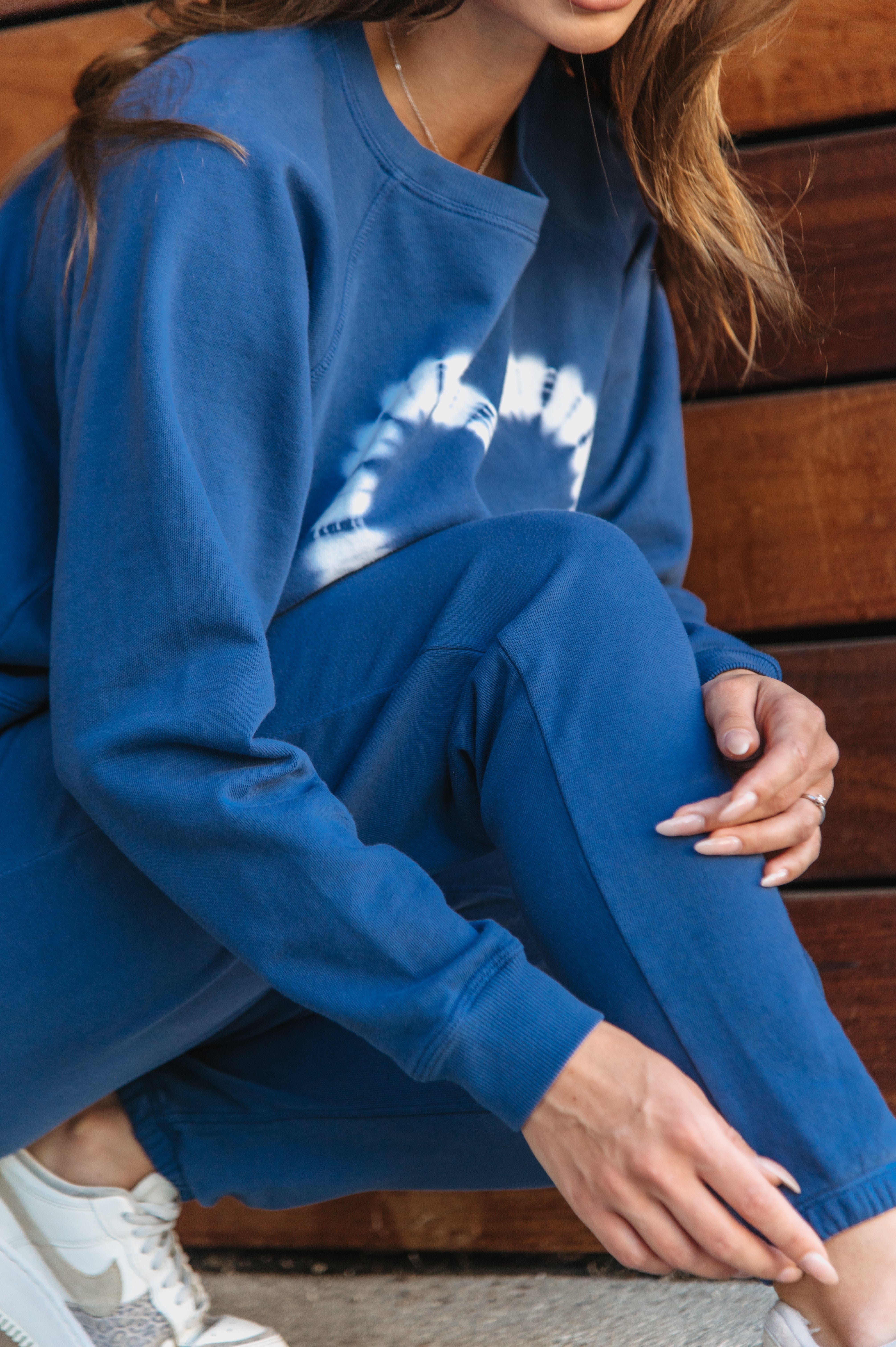 Lezat Sweatpants Heart-to-Heart Cotton Drawstring Sweatpant - Acid Denim