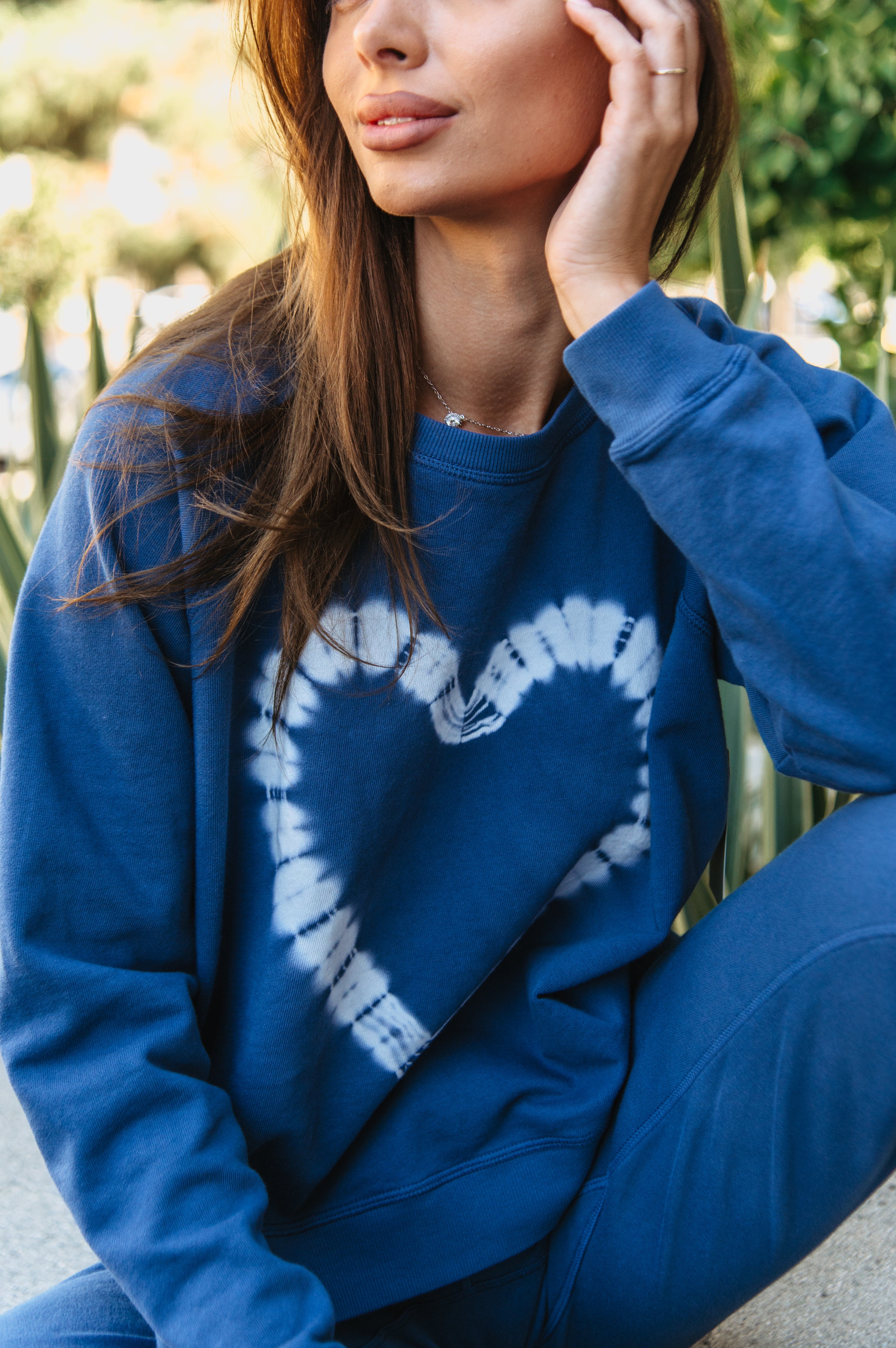 Lezat Sweatpants Heart-to-Heart Cotton Drawstring Sweatpant - Acid Denim