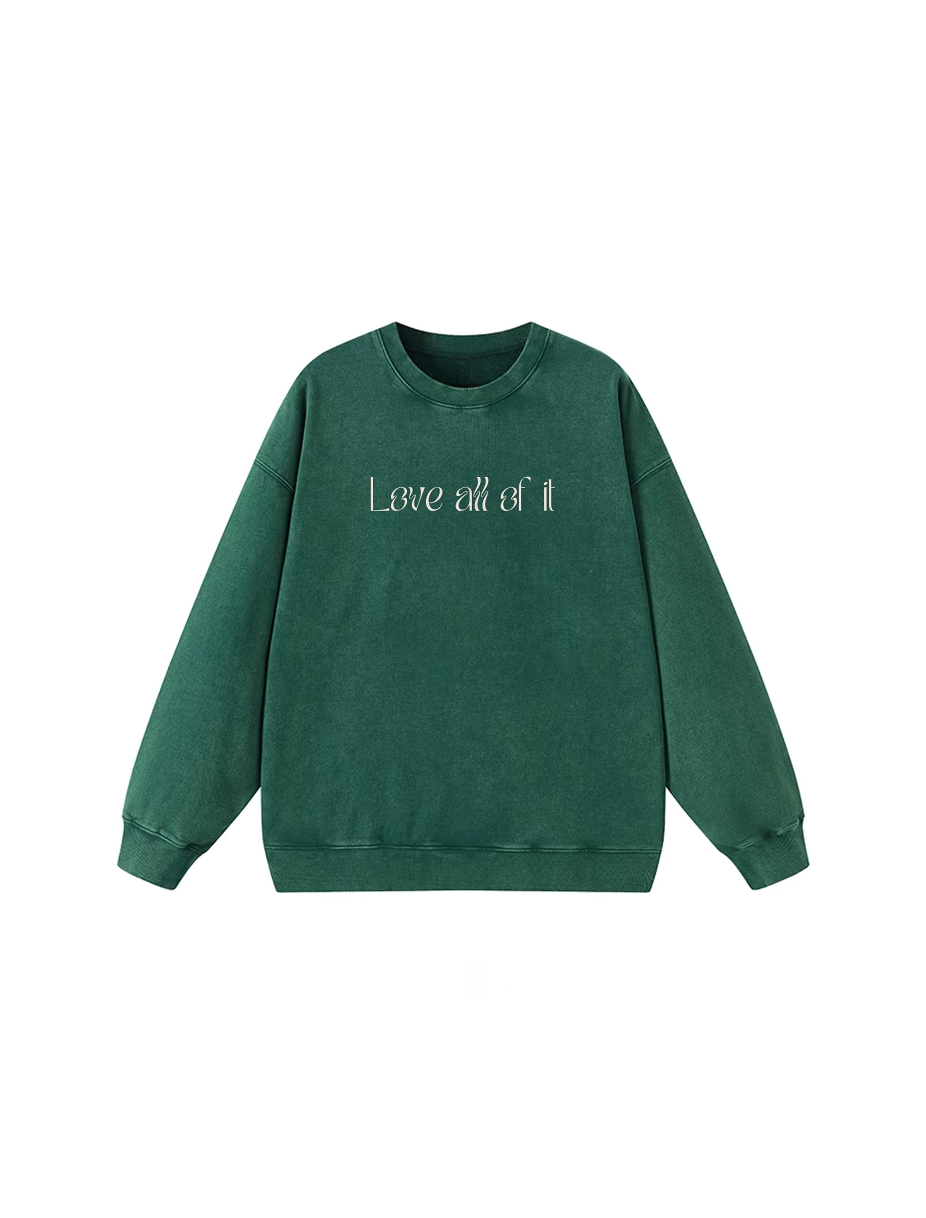 Lezat Sweatshirt Green - ‘Love all of it’ / S Sammie Cotton Sweatshirt