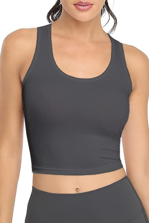 Lezat Tank Elsa Organic Cotton Racerback Tank - Dark Heather Grey