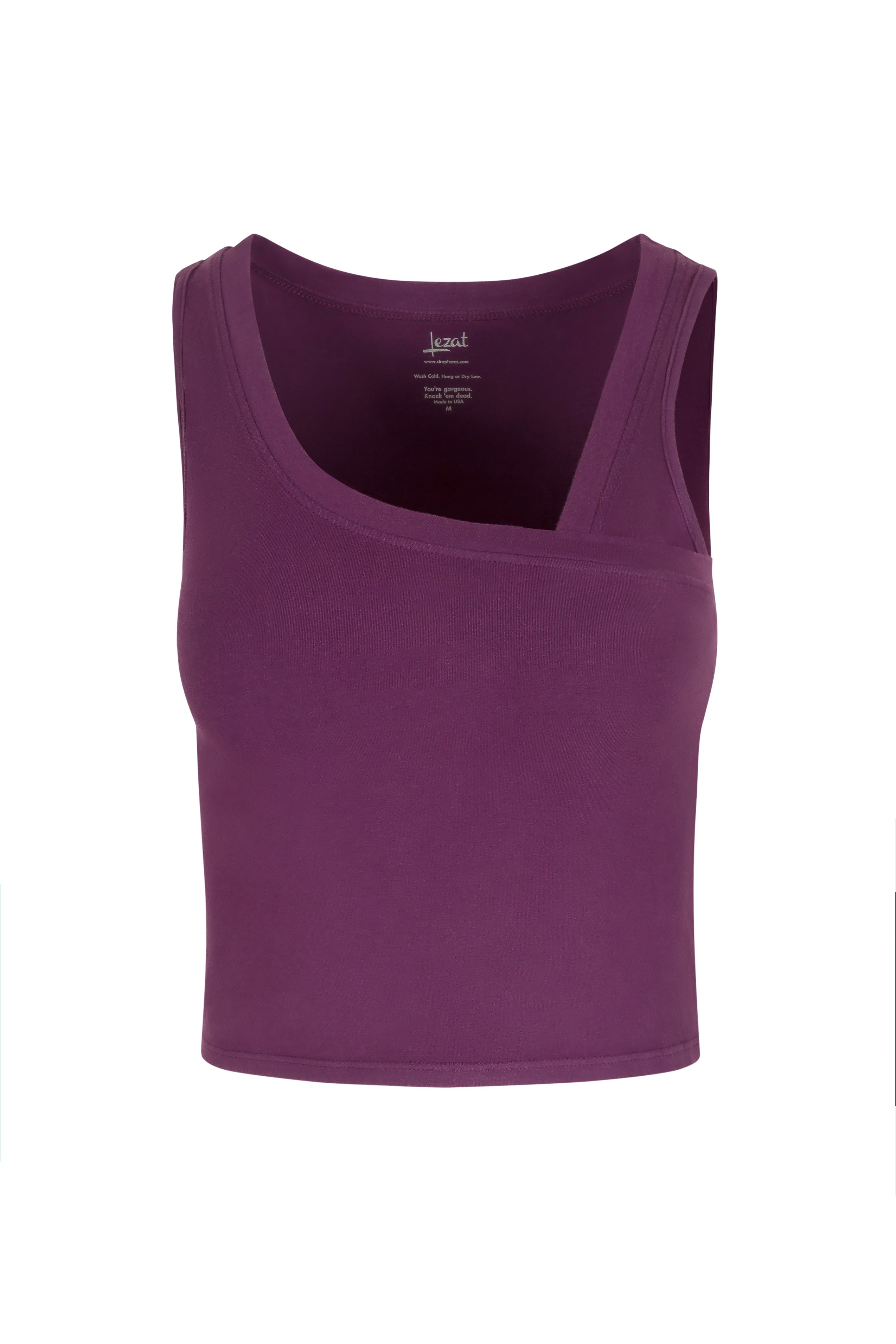 Lezat Tank Plum / XS Eden Asymmetrical Organic Cotton Tank