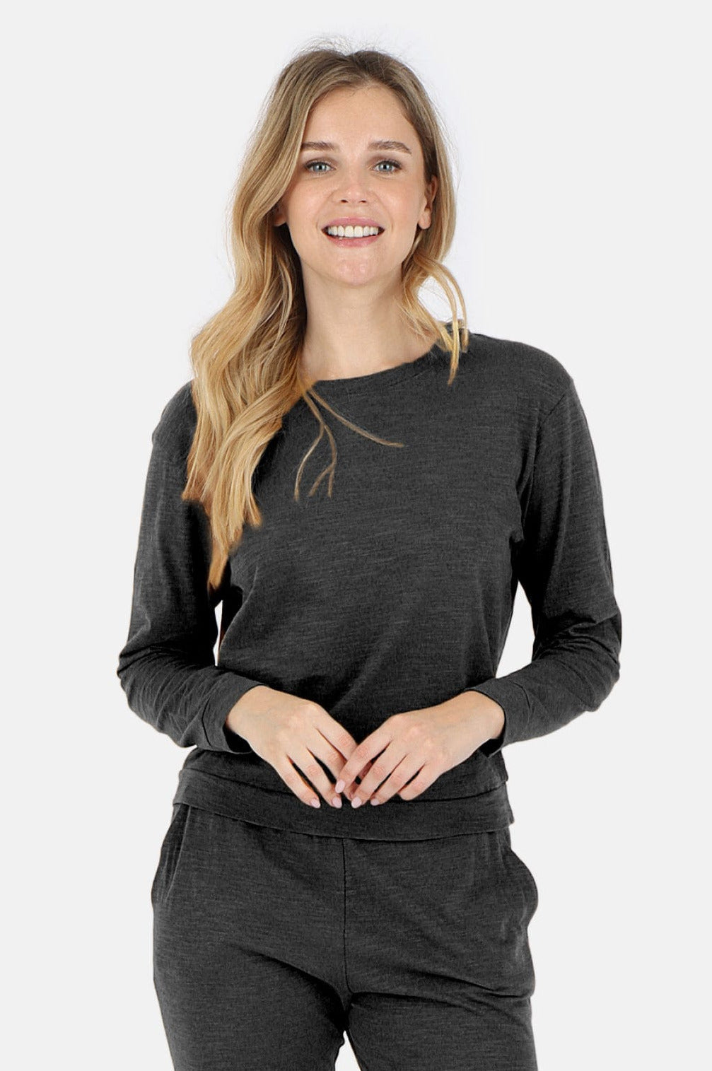 Lezat Tank Tegan Cotton Long Sleeve Pullover - Black